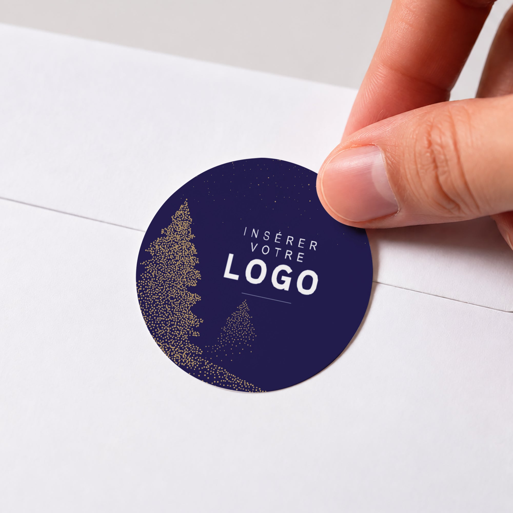 Sapins scintillants | Vœux professionnels • Sticker • Rond photo N° 1