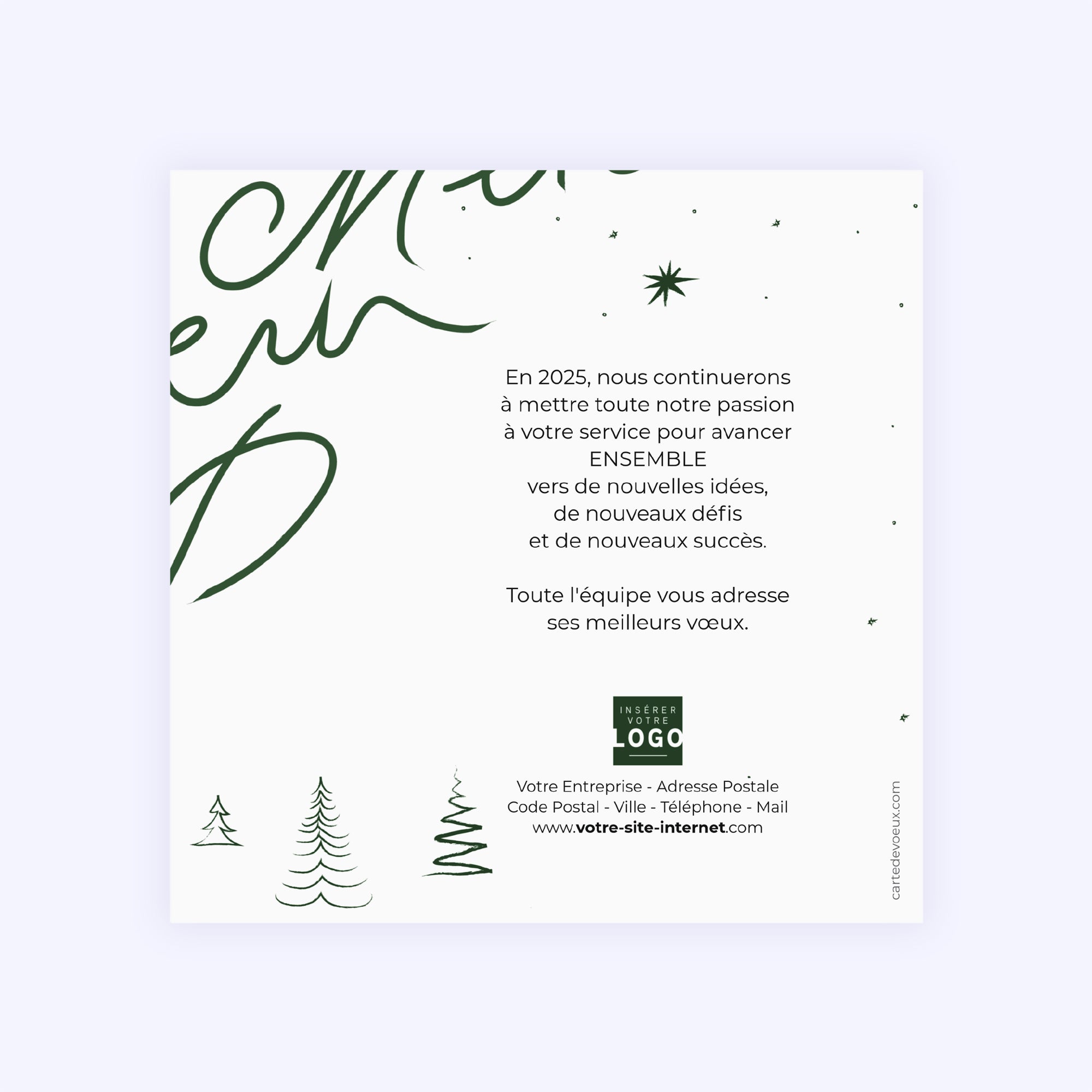 Voeux manuscrit dorée | Vœux professionnels • Carte de voeux dorure photo N° 2