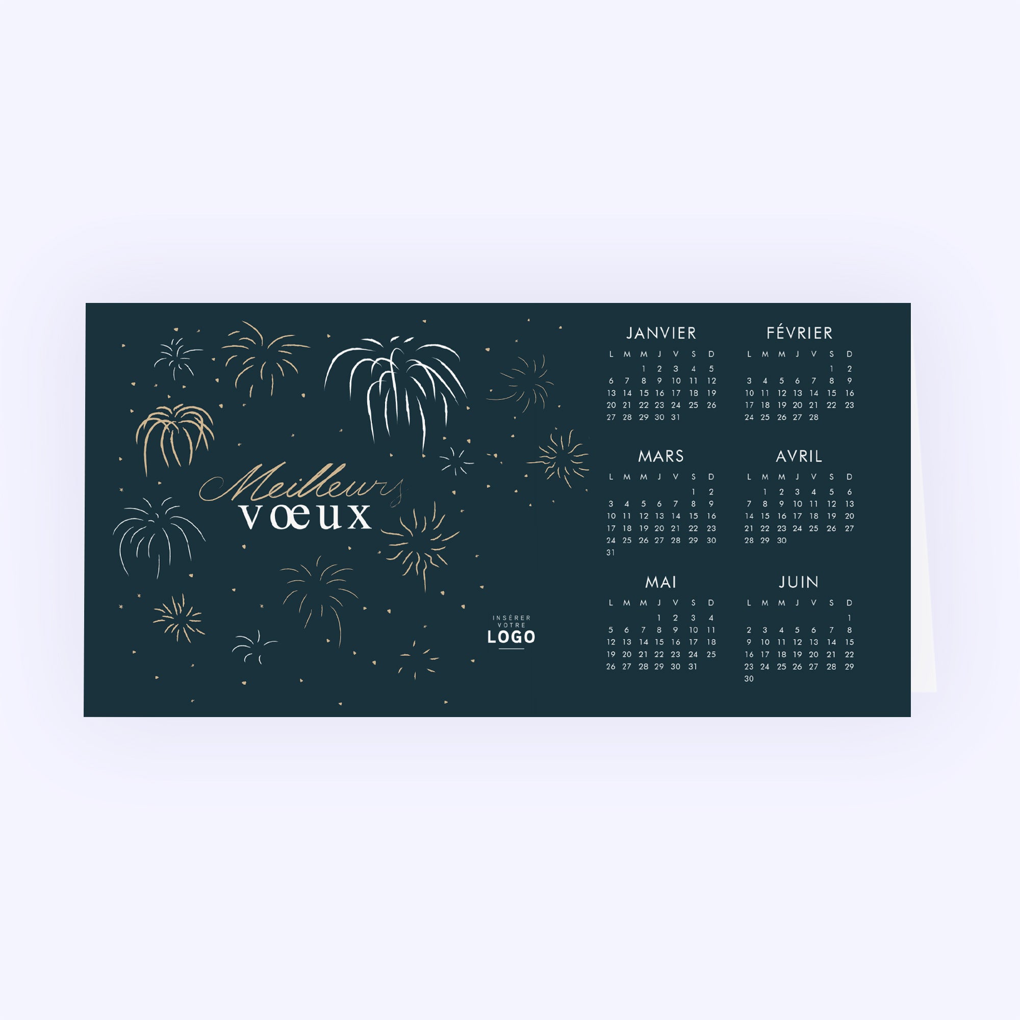 Golden fireworks | Vœux professionnels • Calendrier professionnel photo N° 1
