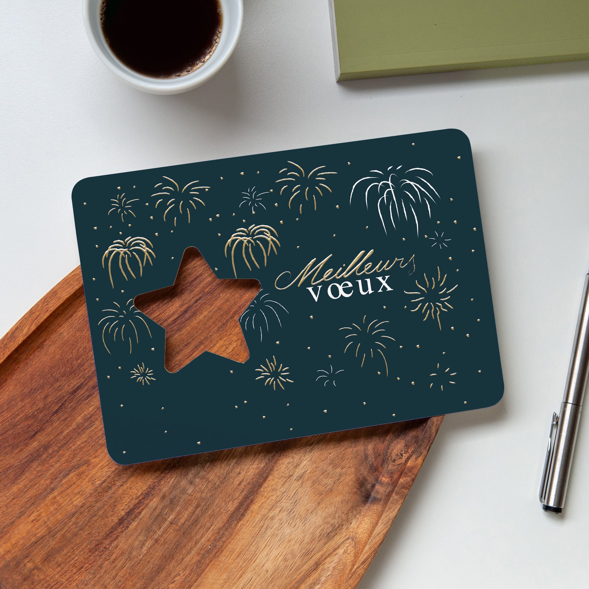 Golden fireworks | Vœux professionnels • Carte de voeux dorure photo N° 4