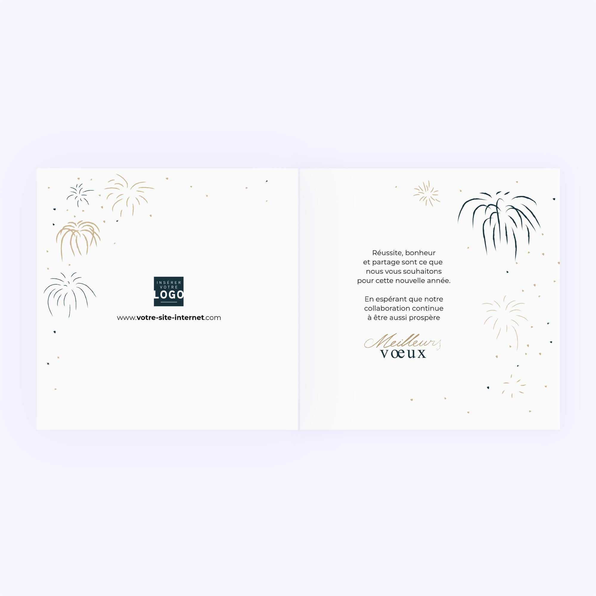 Golden fireworks | Vœux professionnels • Carte de voeux dorure photo N° 2