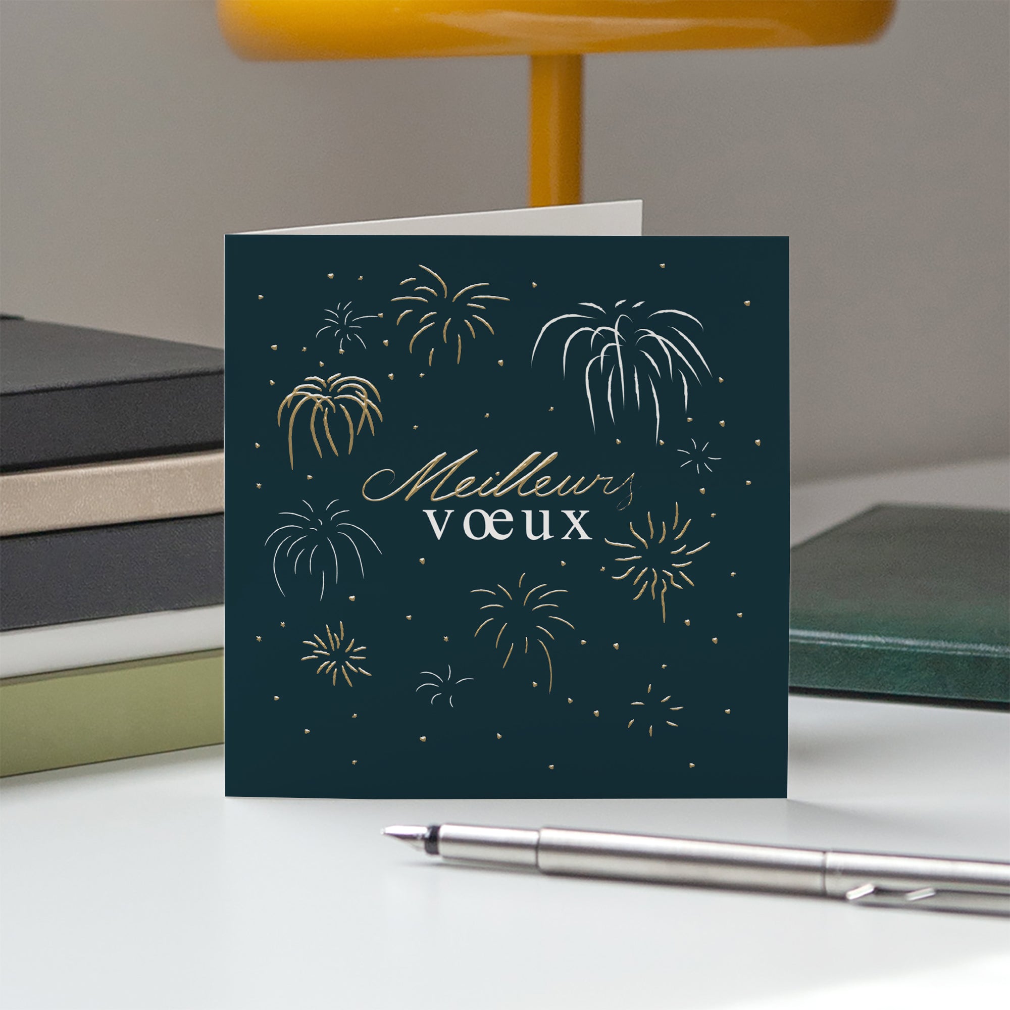 Golden fireworks | Vœux professionnels • Carte de voeux dorure photo N° 5