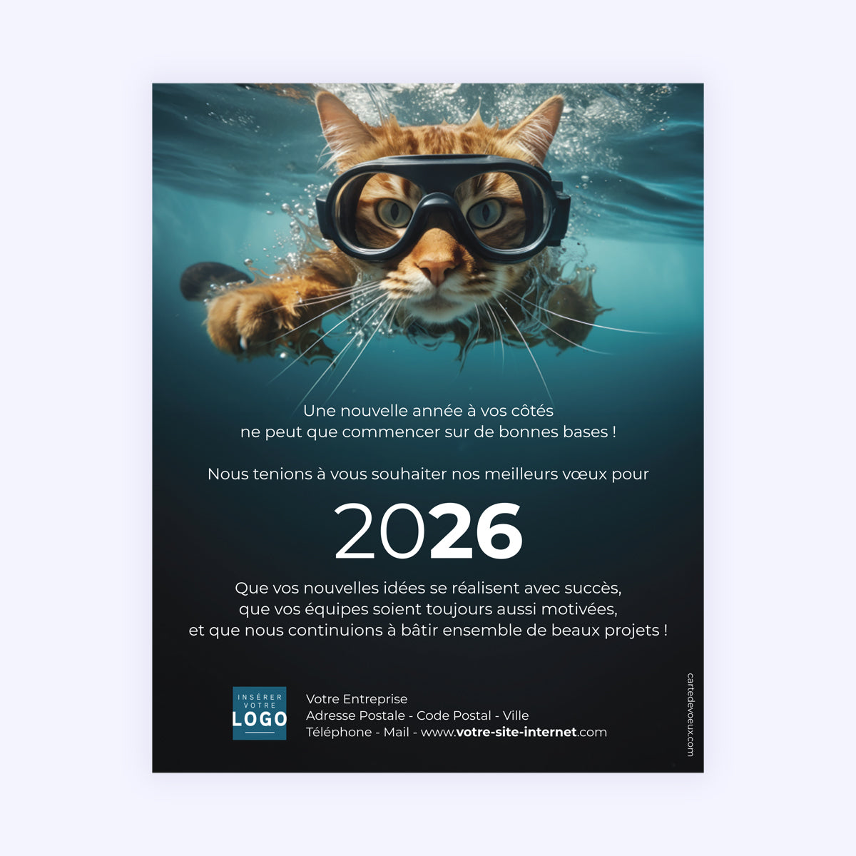 Chat(leureuse) année | Vœux professionnels • Carte virtuelle • eCard Image photo N° 1