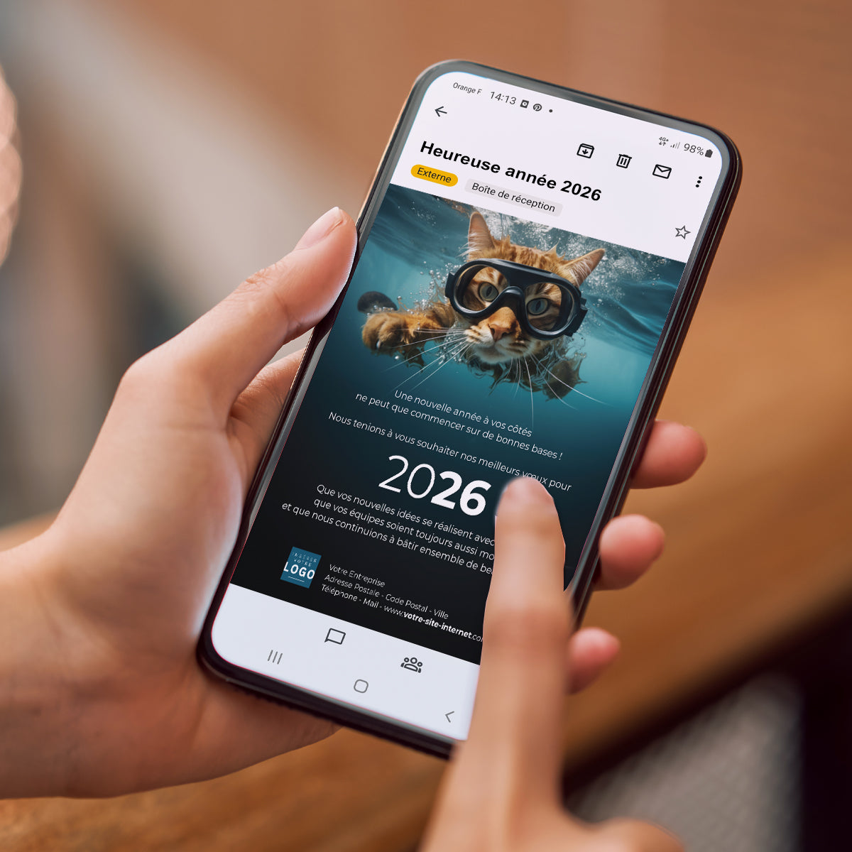 Chat(leureuse) année | Vœux professionnels • Carte virtuelle • eCard Image photo N° 2