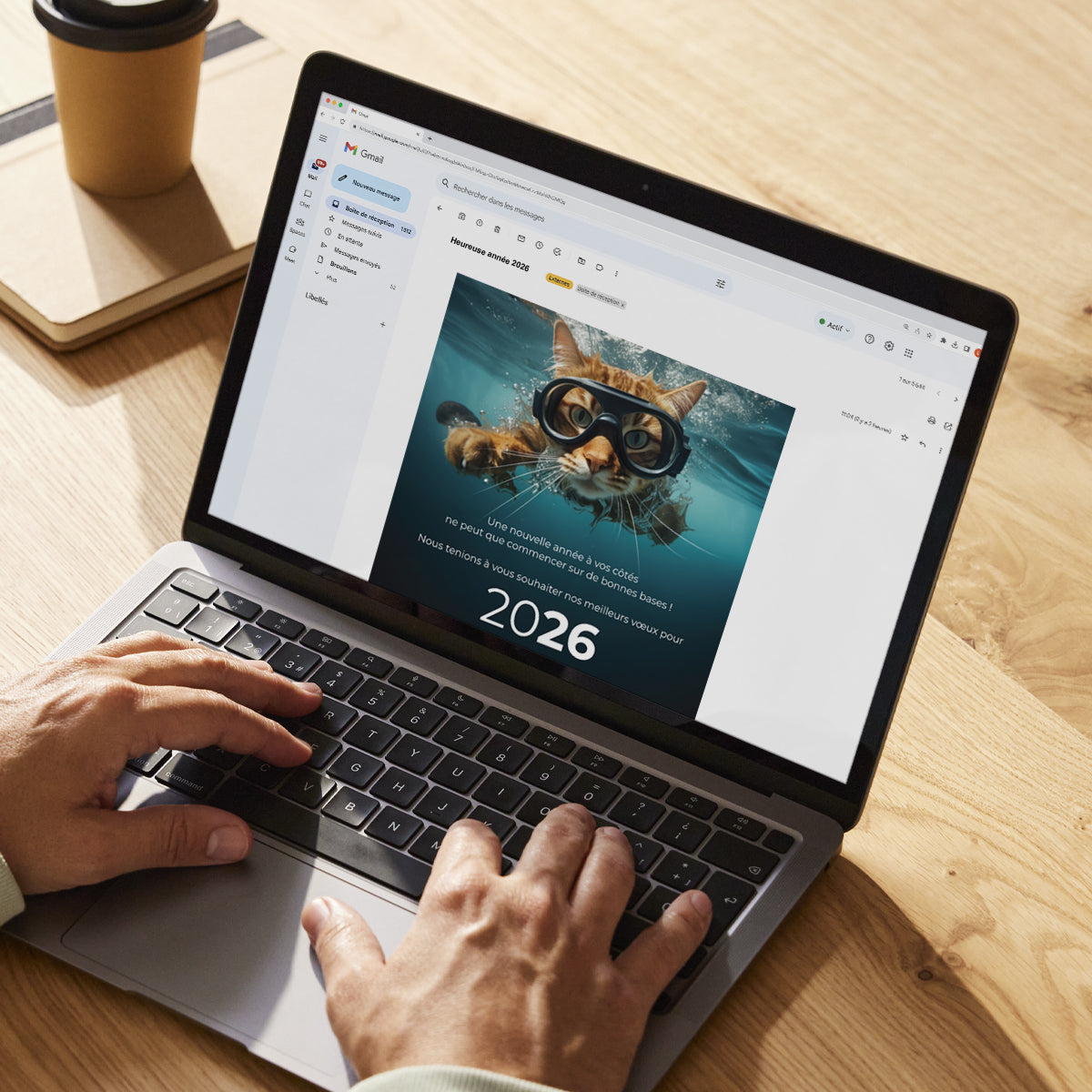 Chat(leureuse) année | Vœux professionnels • Carte virtuelle • eCard Image photo N° 3