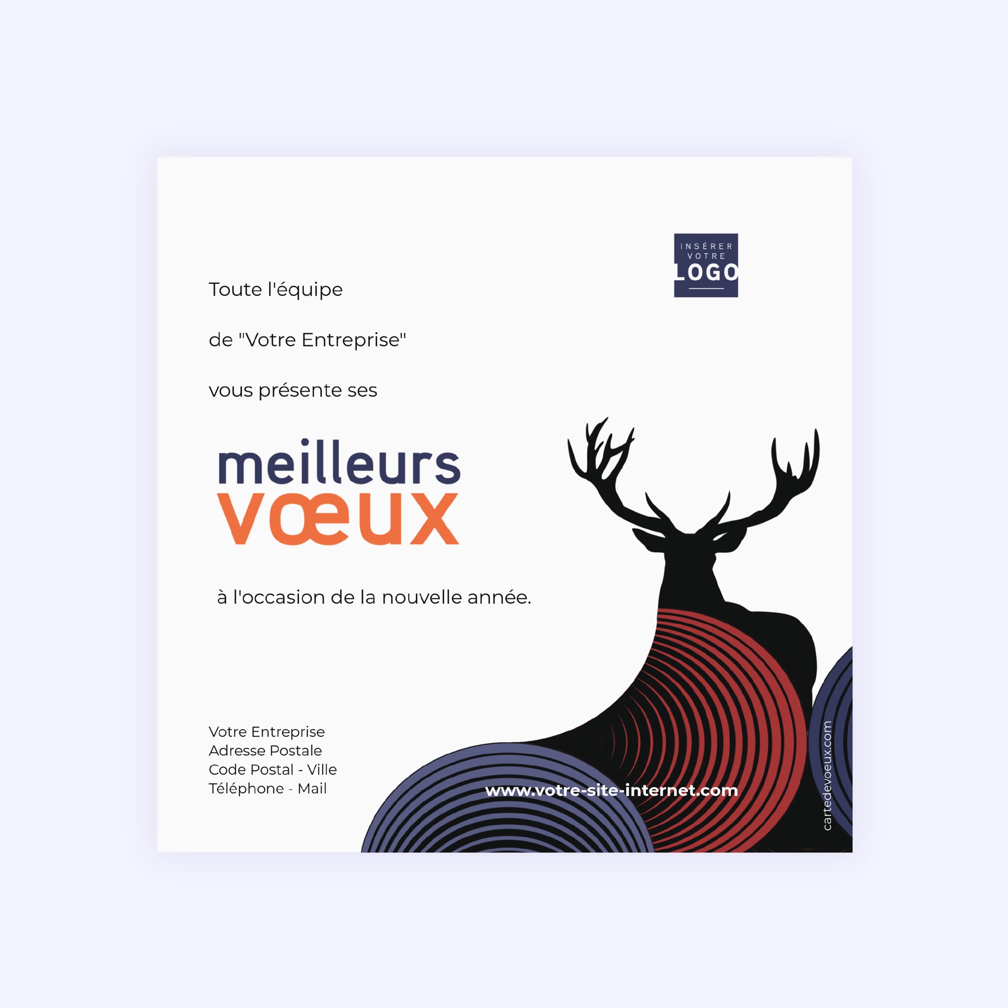Renne graphique II | Vœux professionnels • Carte de voeux photo N° 2