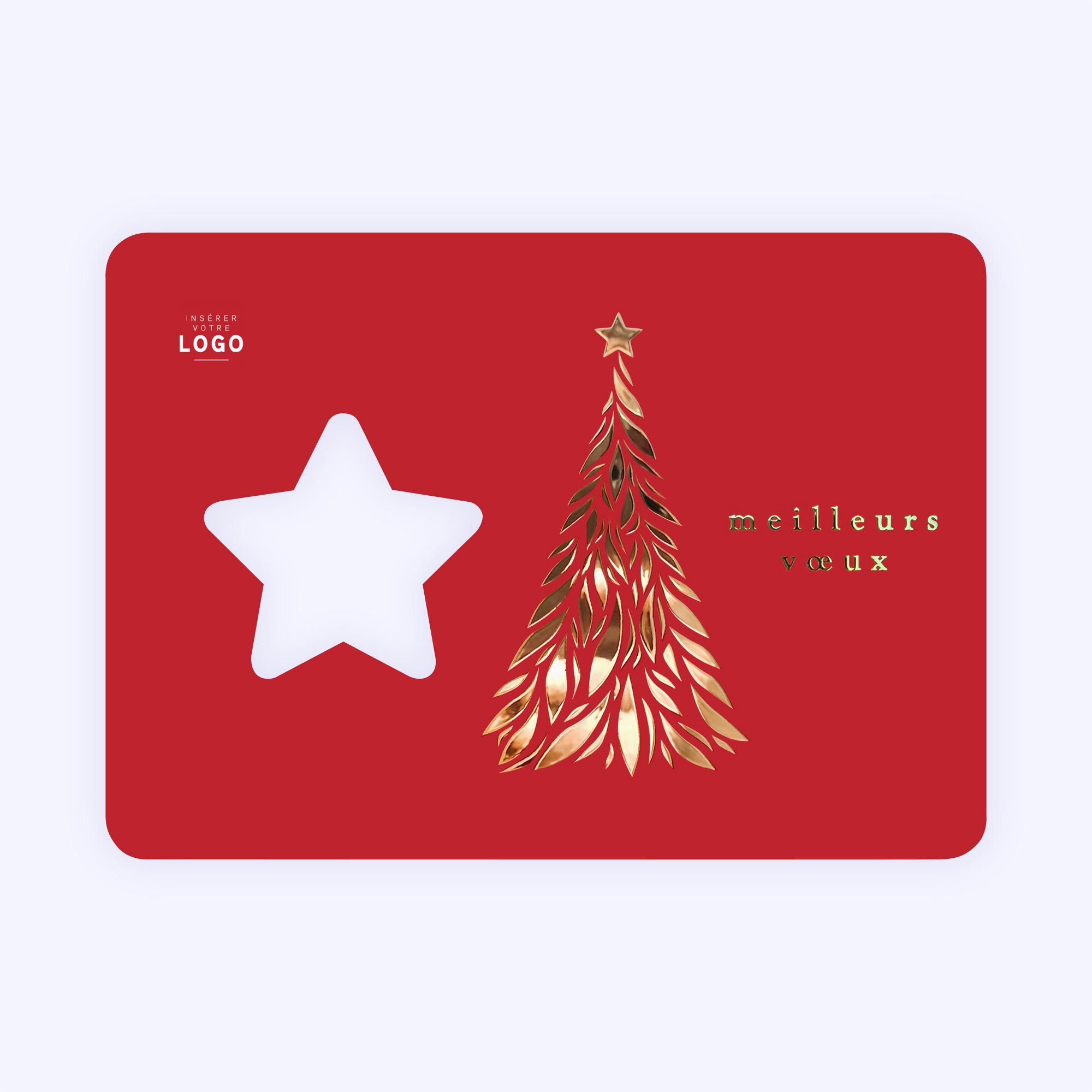 Mon beau sapin doré | Vœux professionnels • Carte de voeux dorure • Horizontal étoile photo N° 1