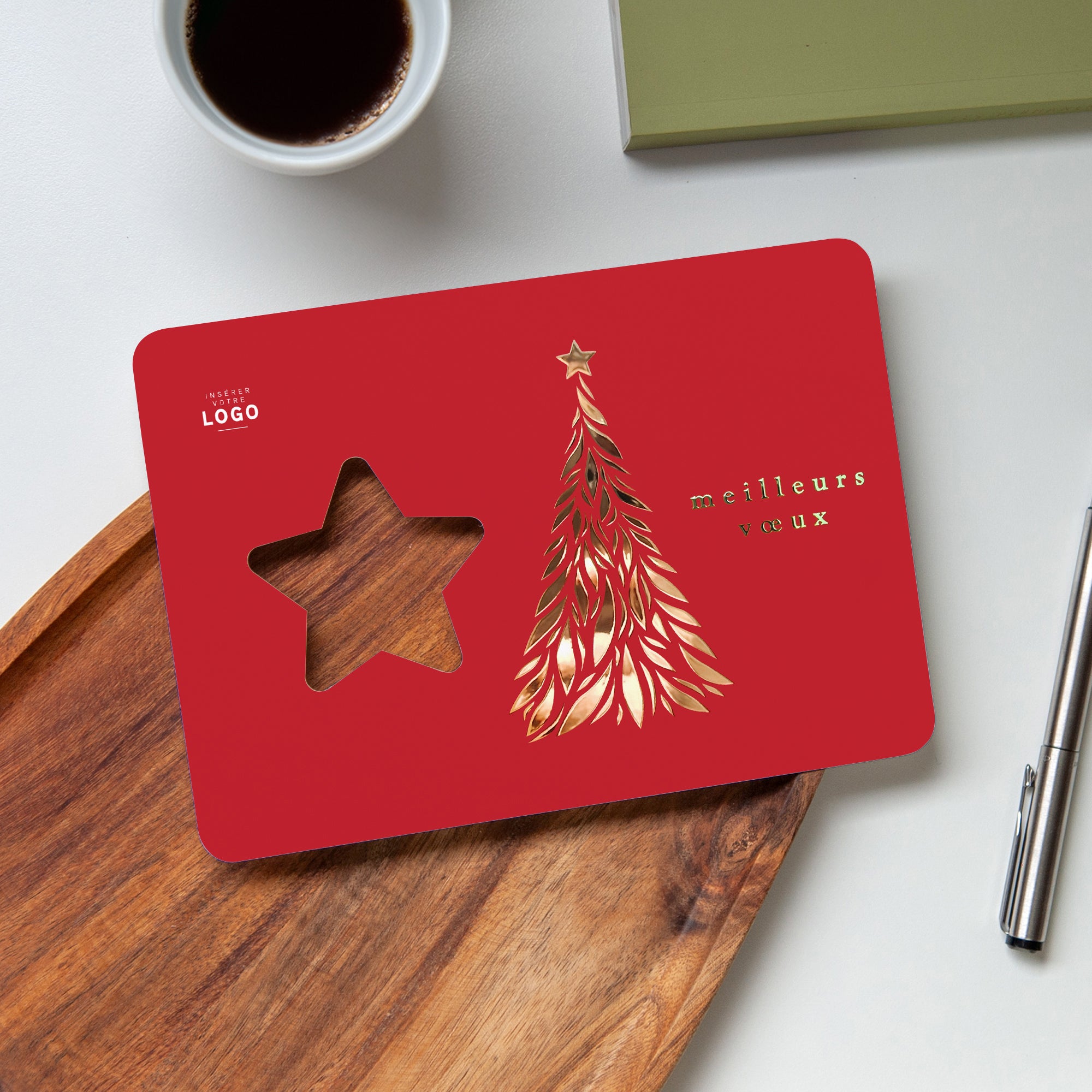 Mon beau sapin doré | Vœux professionnels • Carte de voeux dorure • Horizontal étoile photo N° 4