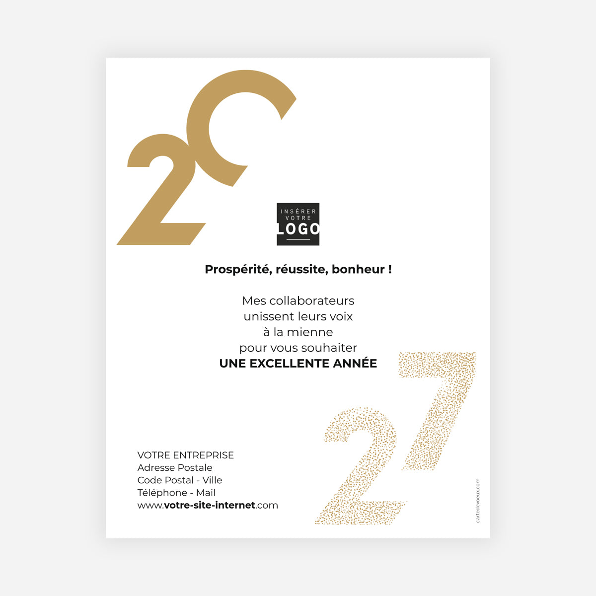 Elégance dorée | Vœux professionnels • Carte virtuelle • Ecard image photo N° 1