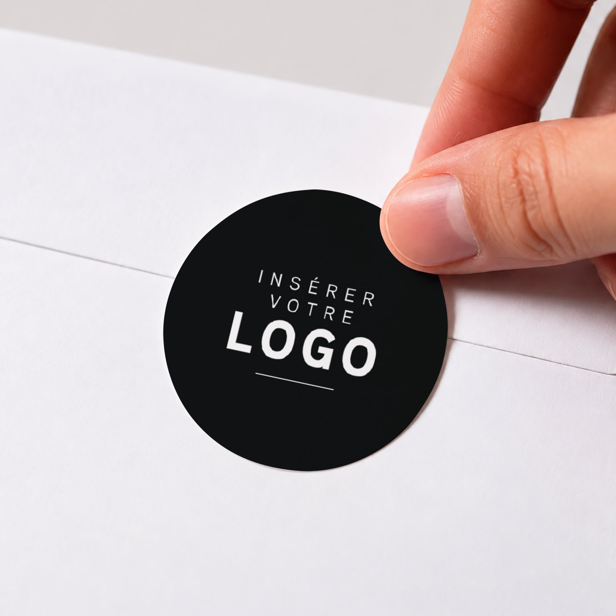 Elégance noire dorée | Vœux professionnels • Sticker • Rond photo N° 1