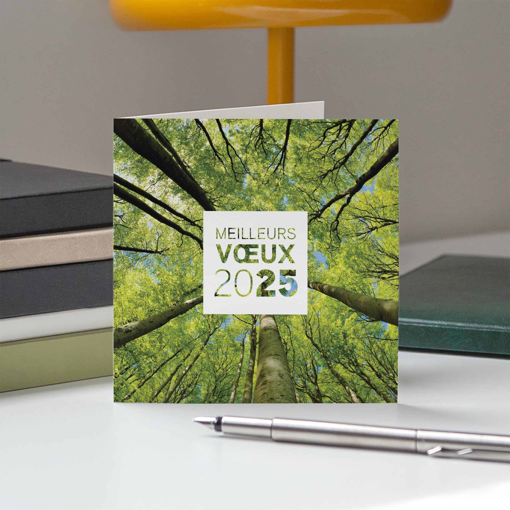 Au cœur de la forêt | Vœux professionnels • Carte de voeux • Carré double photo N° 5