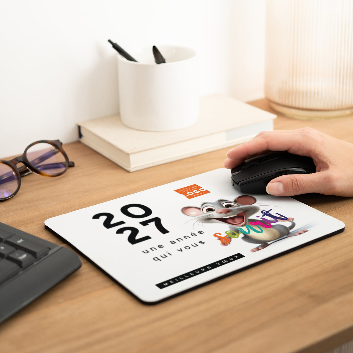 Souris | Cadeau entreprise • Tapis de souris • 23 x 19,6 cm photo N° 2