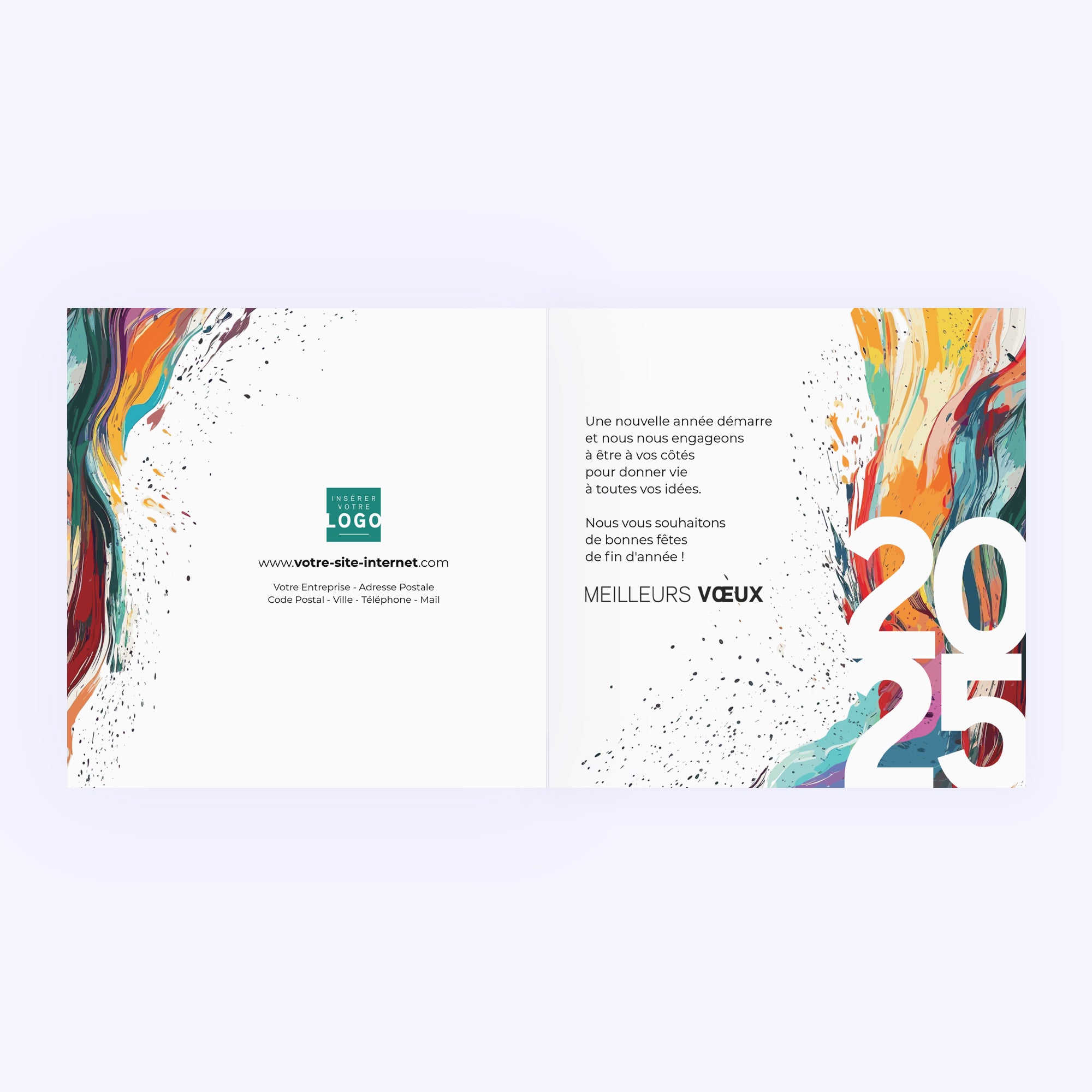 Eclats de couleurs | Vœux professionnels • Carte de voeux • Carré double photo N° 2