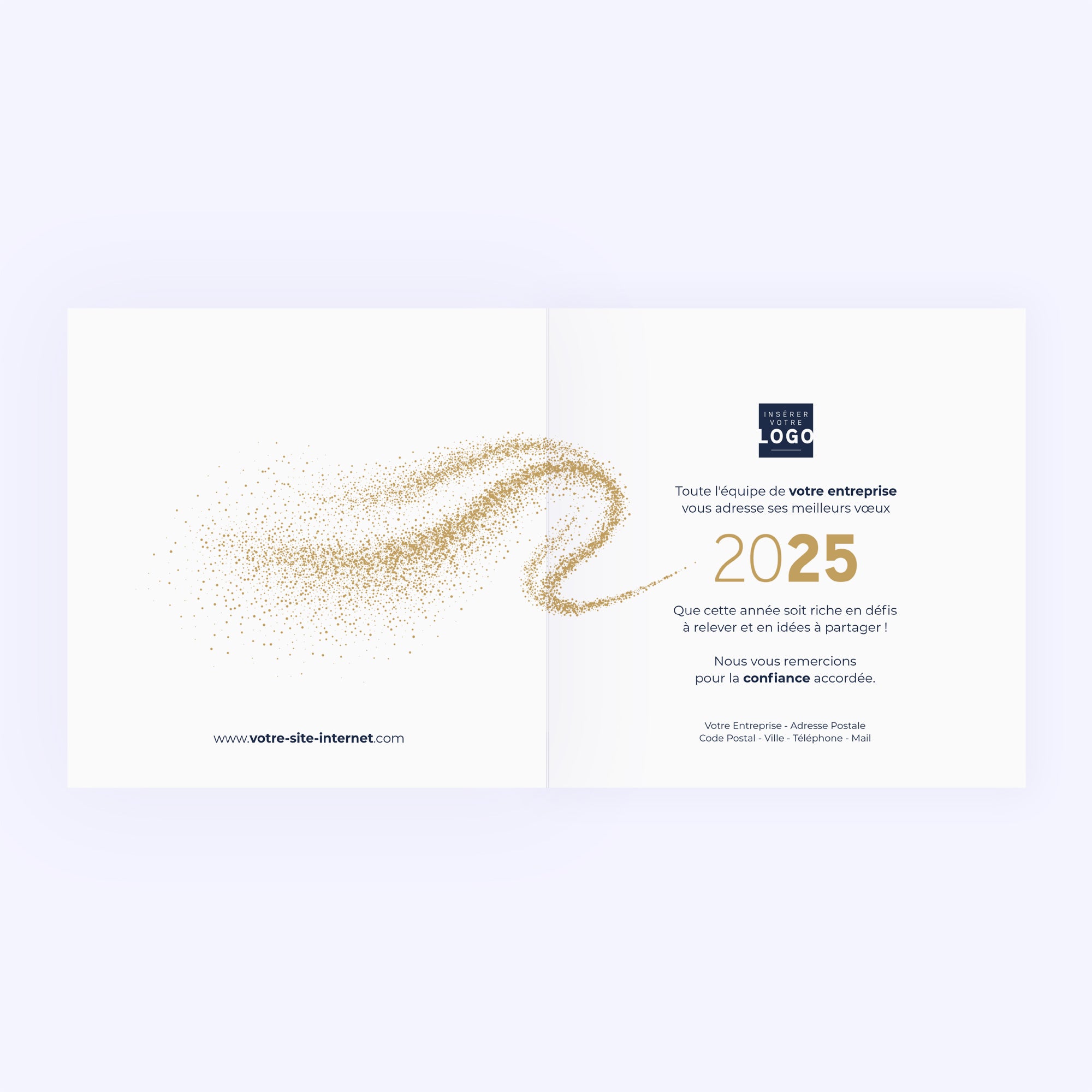Une année tourbillonnante | Vœux professionnels • Carte de voeux dorure photo N° 2