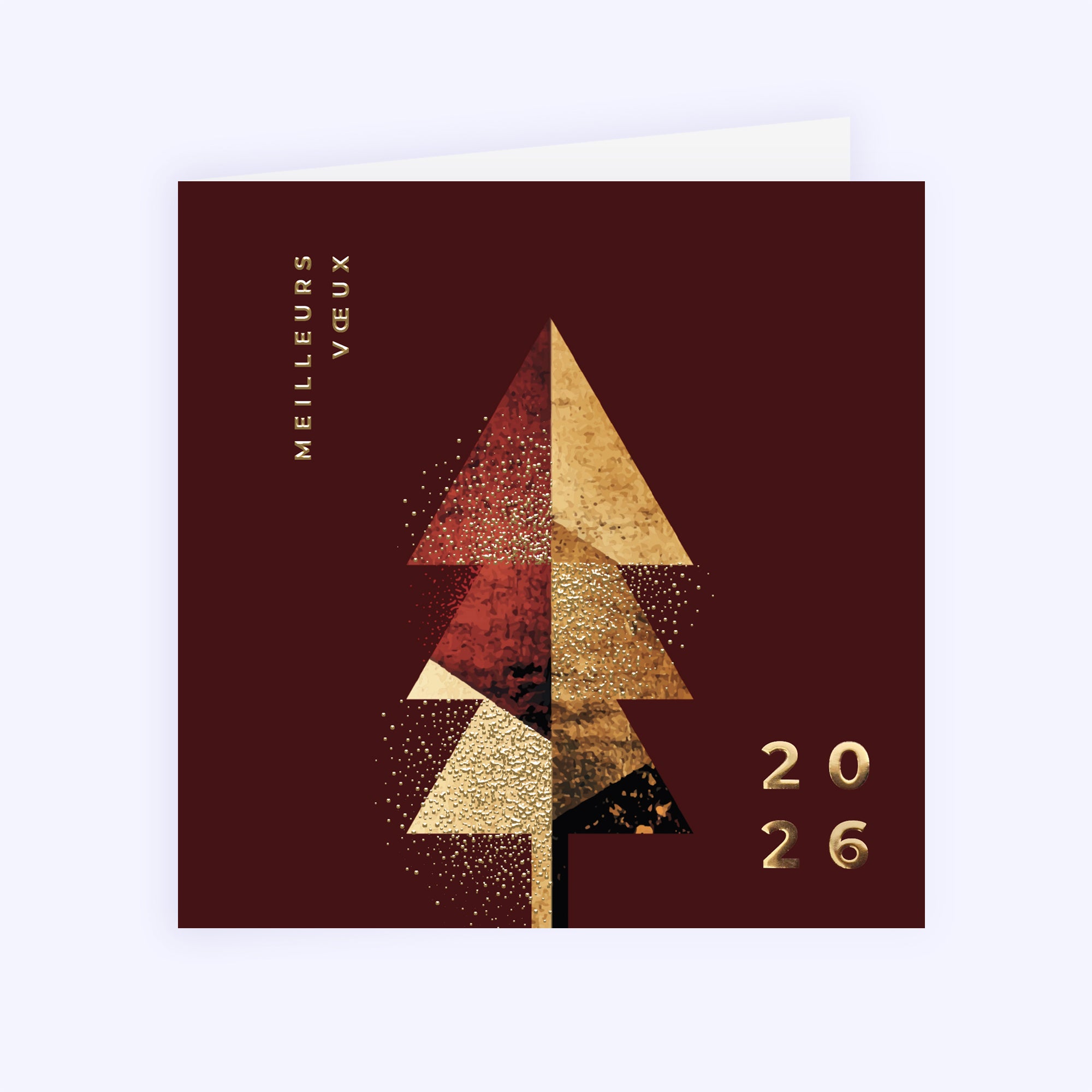 Prestige de Noël | Vœux professionnels • Carte de voeux dorure • Carré double photo N° 1
