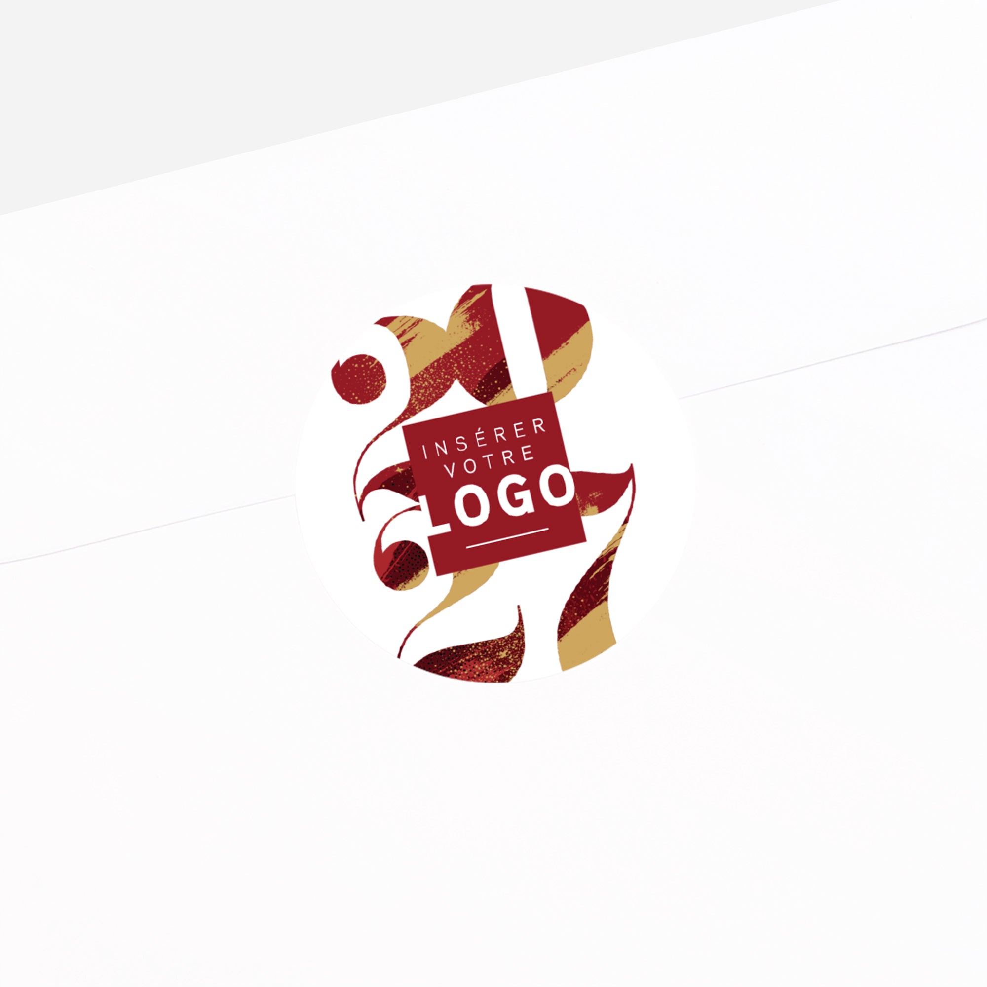 Bordeaux & Or | Vœux professionnels • Sticker • Rond photo N° 2