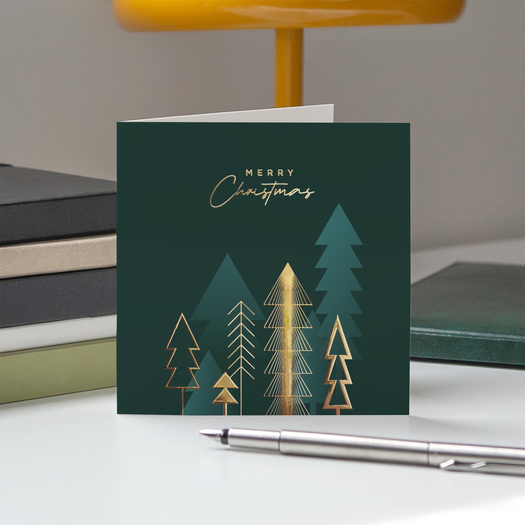 Sapins d’exception | Vœux professionnels • Carte de voeux dorure • Carré double photo N° 5