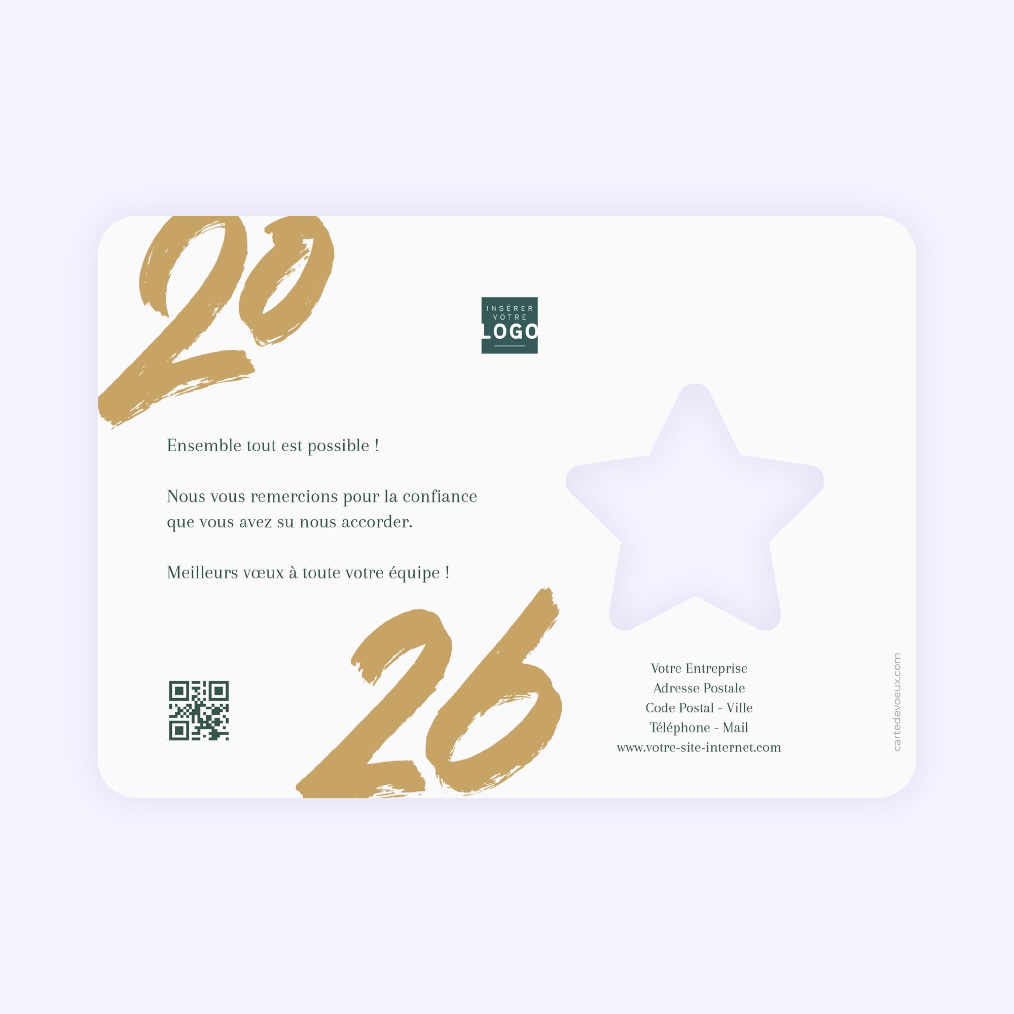 Dorures d’avenir | Vœux professionnels • Carte de voeux dorure • Horizontal étoile photo N° 2