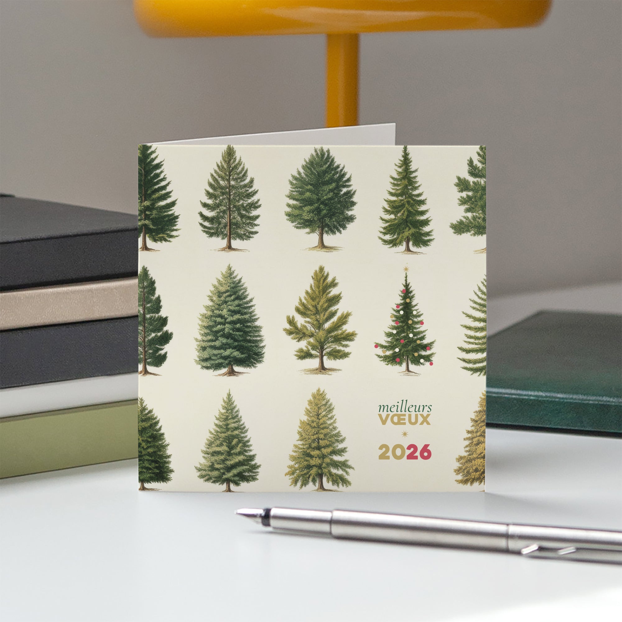 Multi sapins | Vœux professionnels • Carte de voeux • Carré double photo N° 5