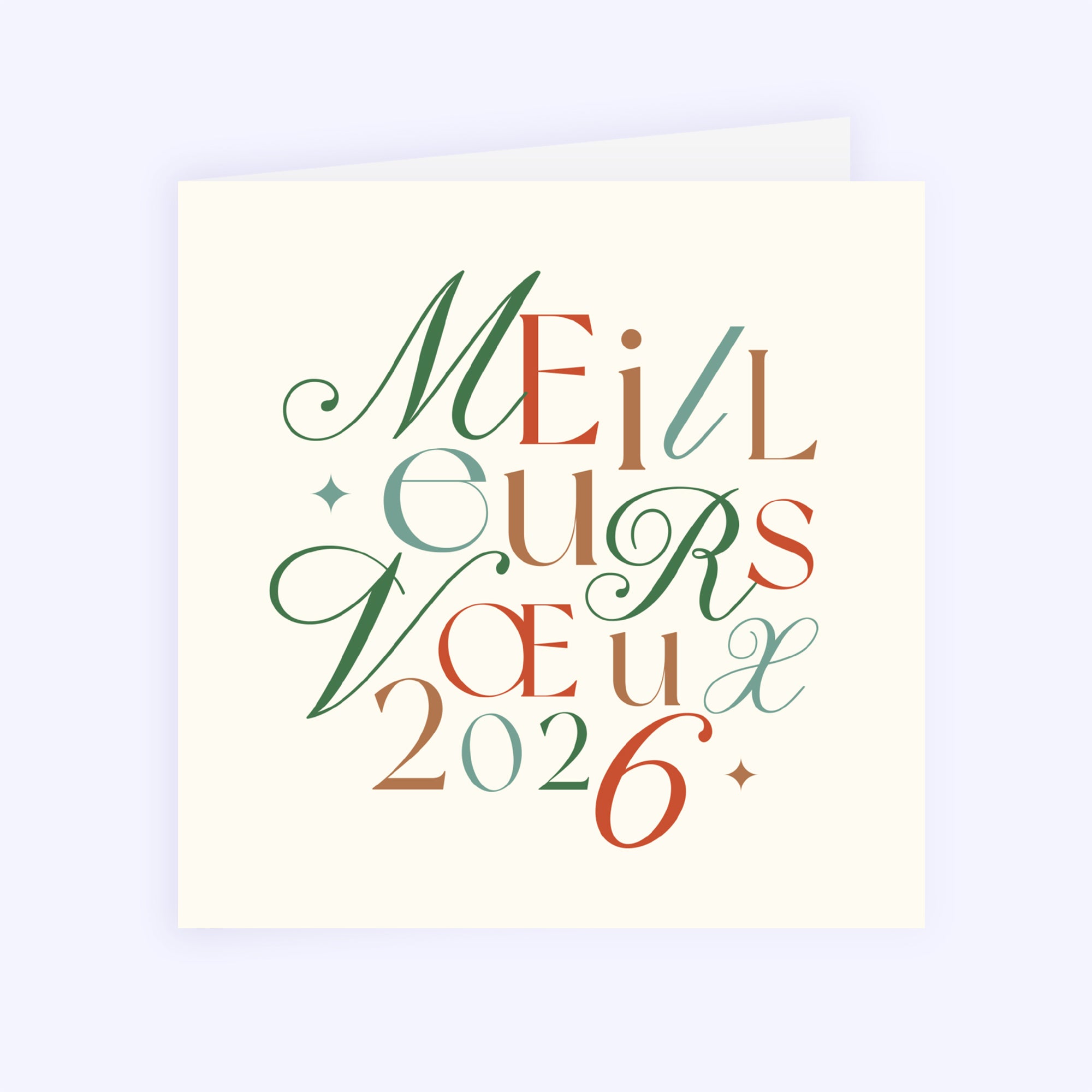 Multi typos | Vœux professionnels • Carte de voeux • Carré double photo N° 1