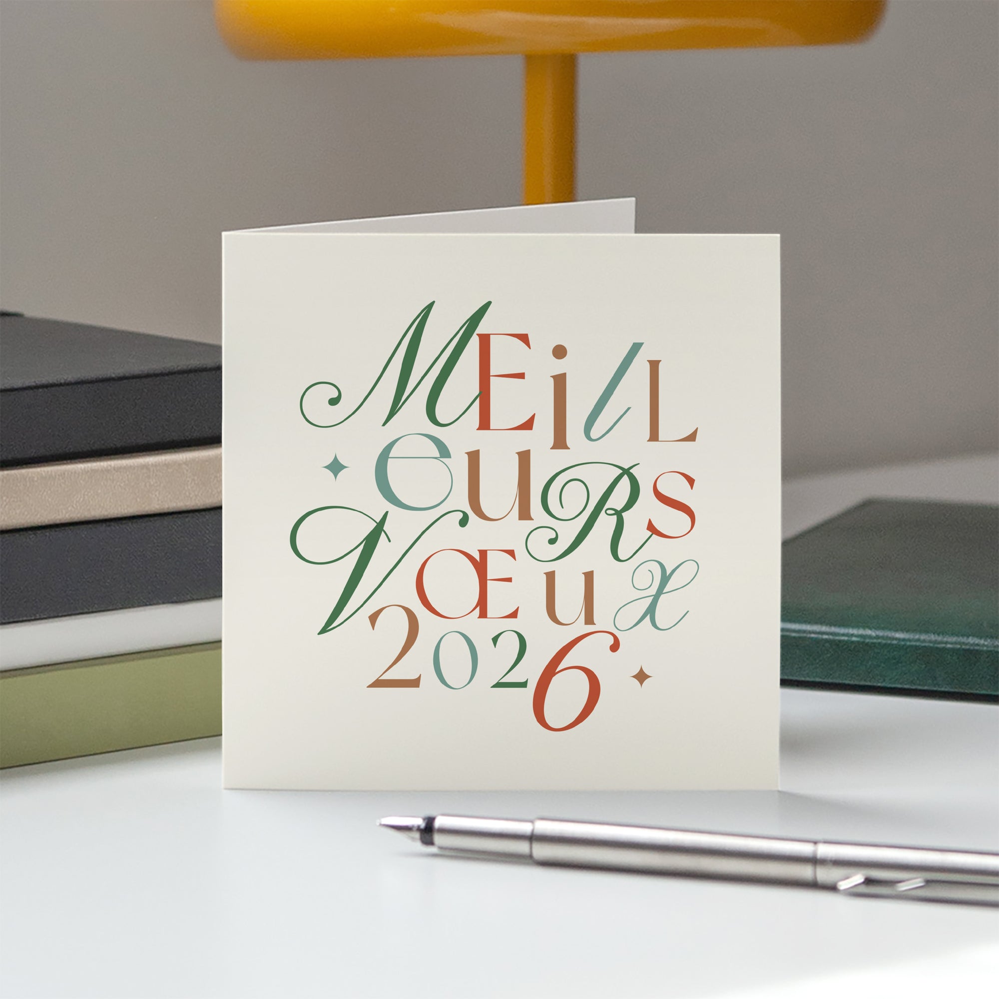 Multi typos | Vœux professionnels • Carte de voeux • Carré double photo N° 5