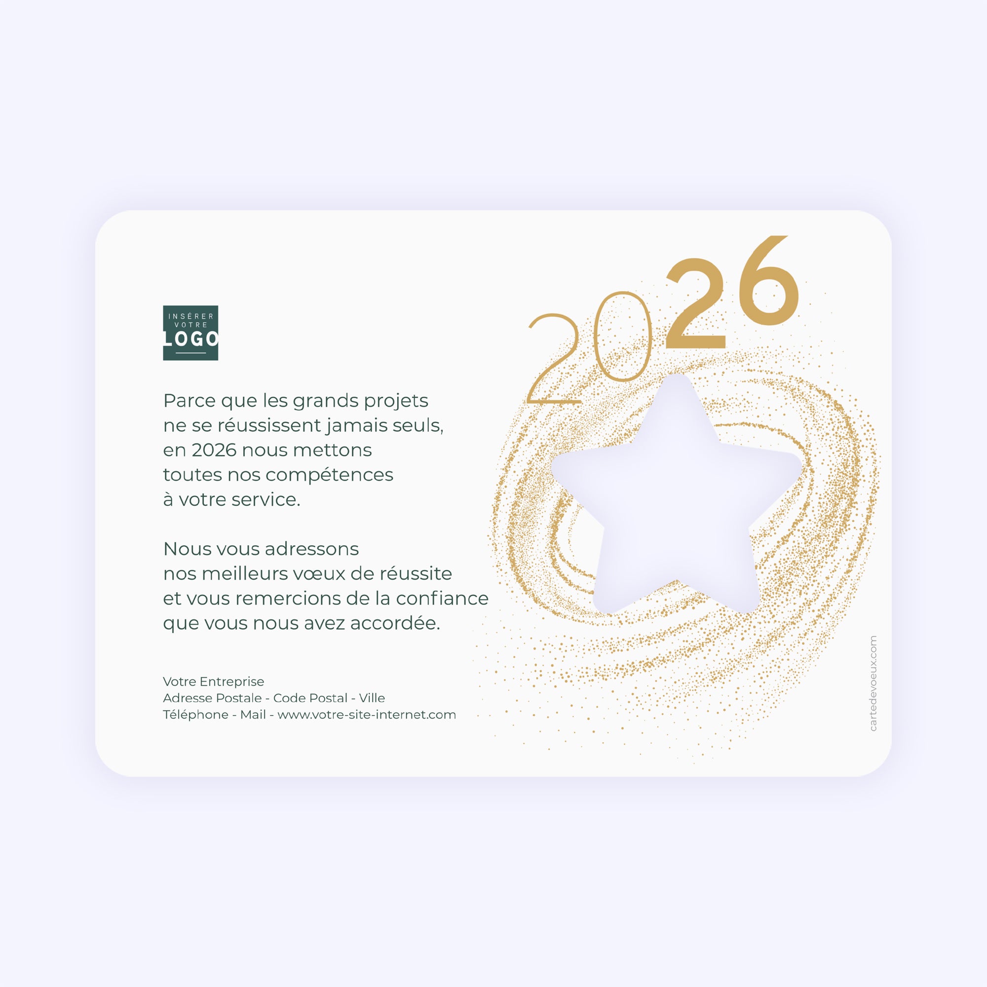 Tourbillon d'or | Vœux professionnels • Carte de voeux dorure • Horizontal étoile photo N° 2