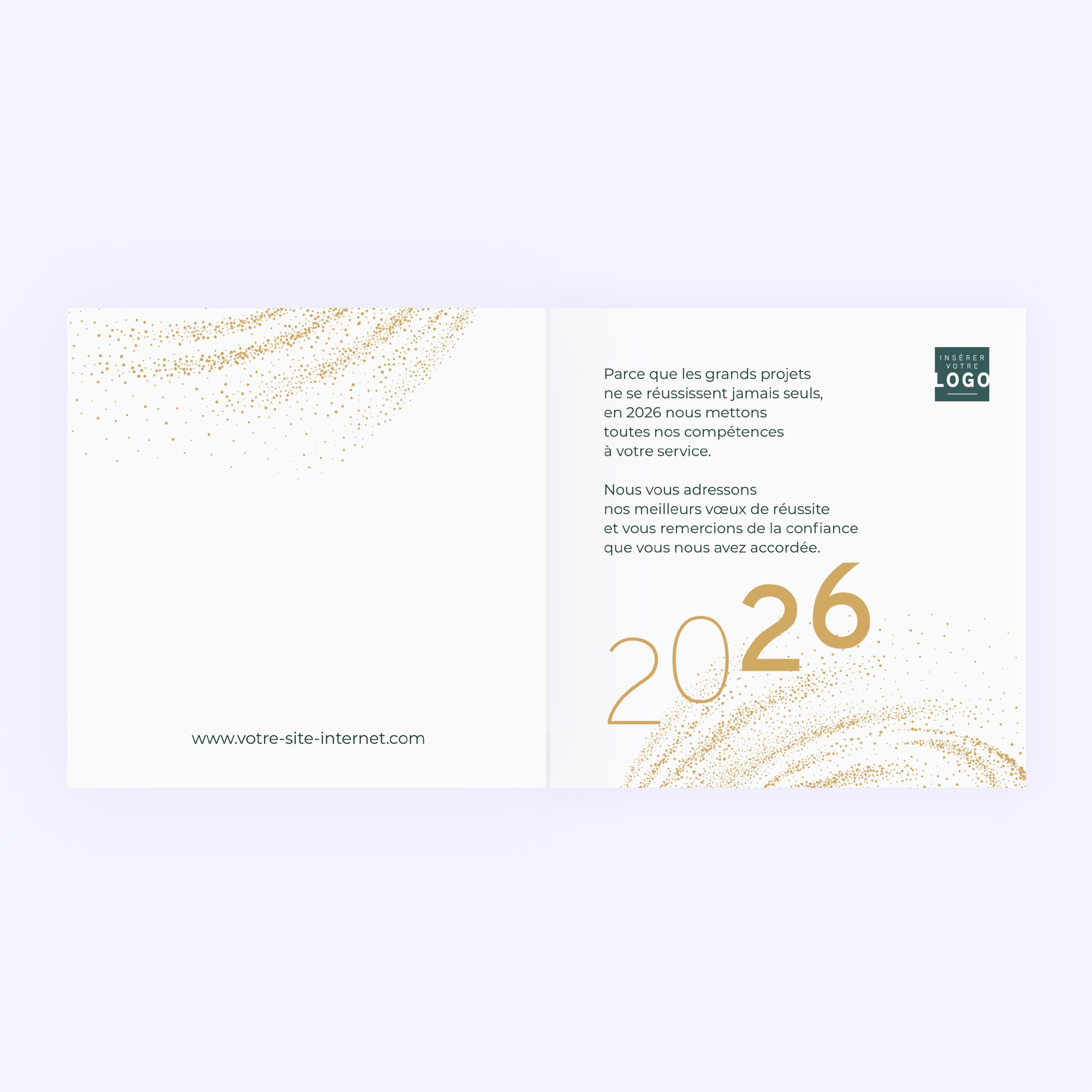 Tourbillon d'or | Vœux professionnels • Carte de voeux dorure • Carré double photo N° 2