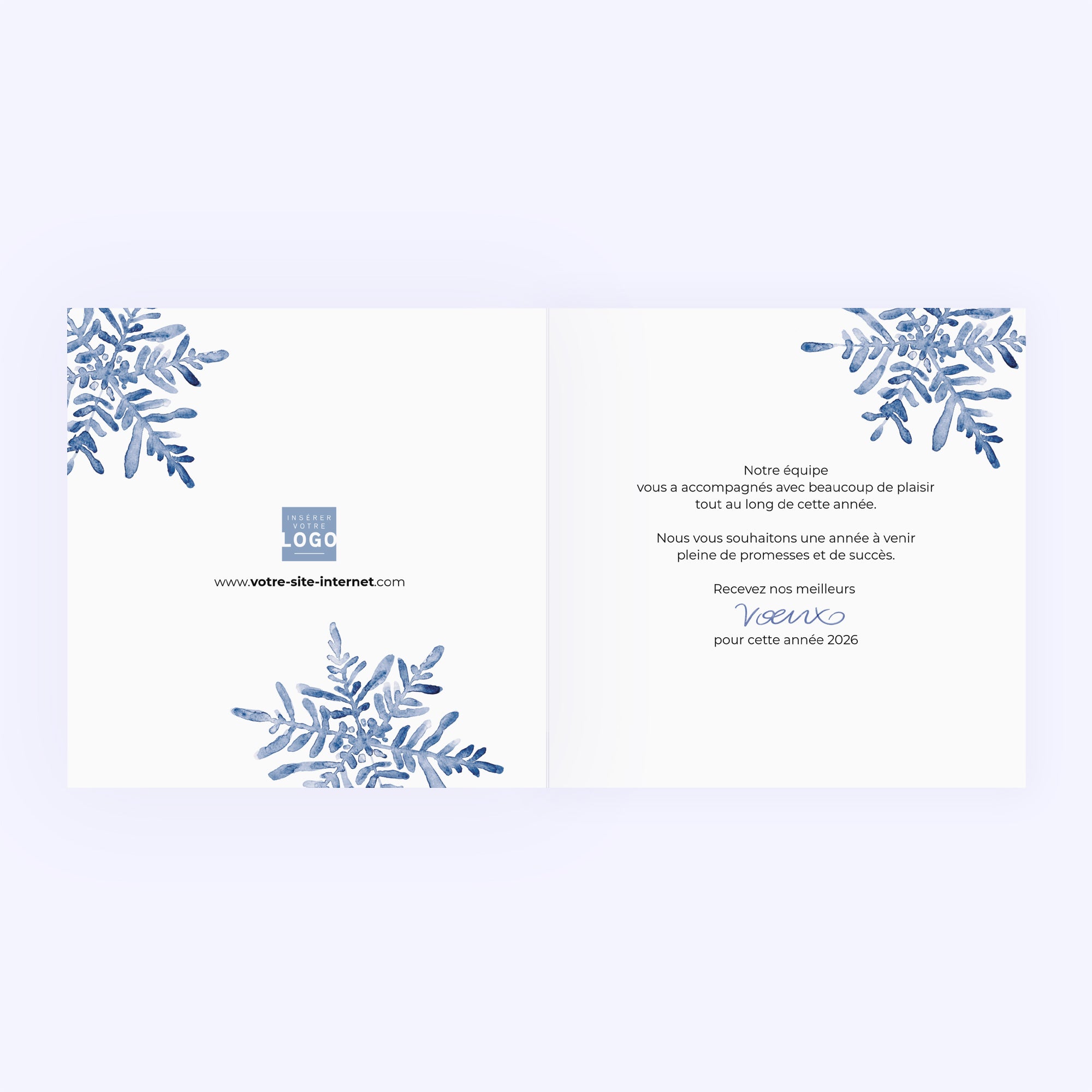 Étoile de givre | Vœux professionnels • Carte de voeux • Carré double photo N° 2