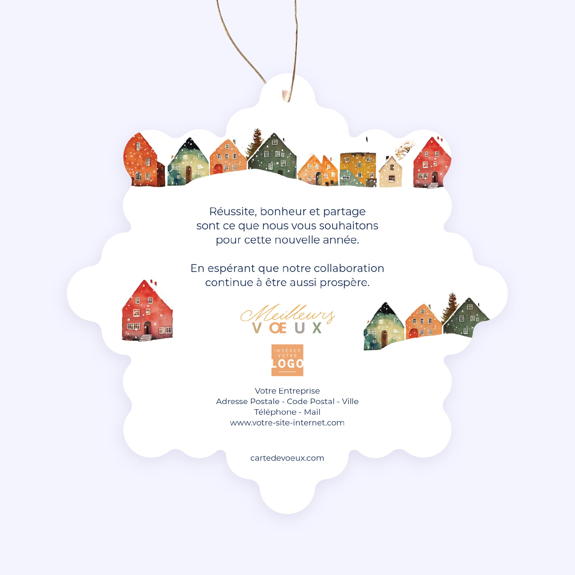 Neigeville | Vœux professionnels • Boule de Noël papier • Flocon photo N° 2