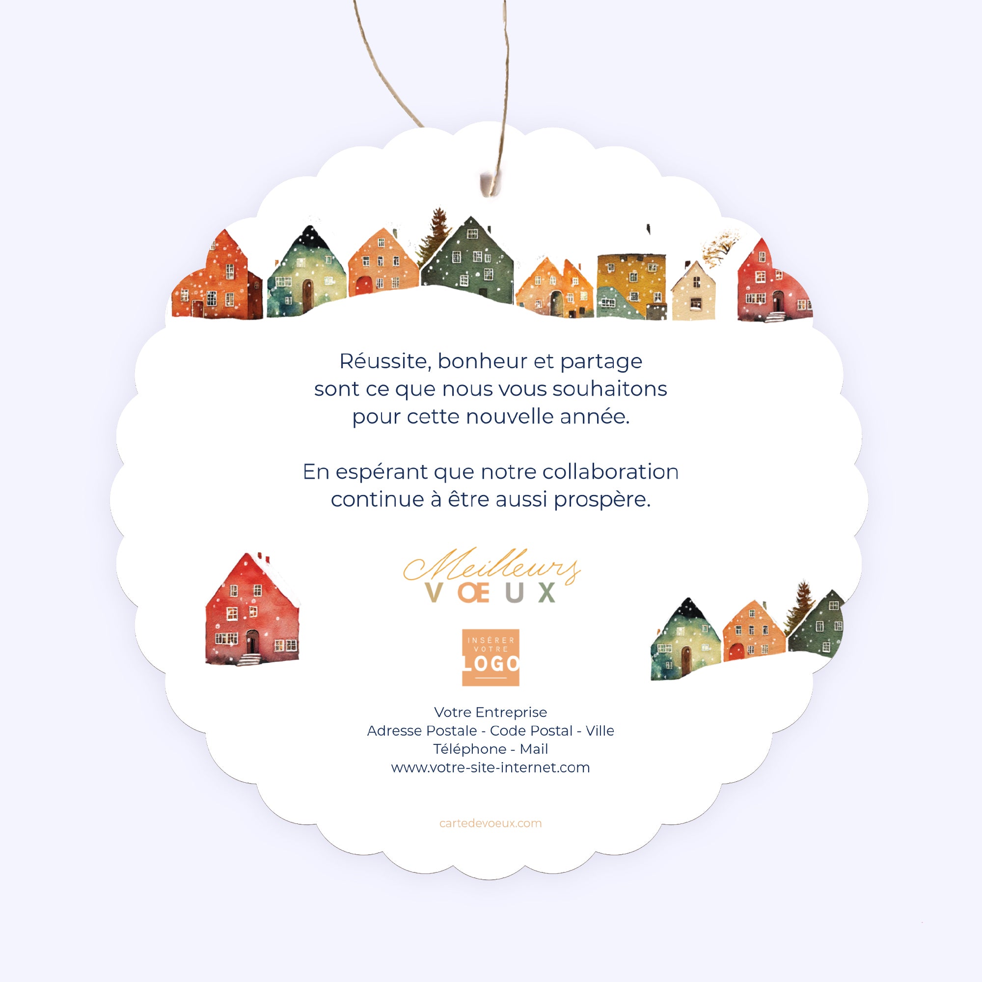 Neigeville | Vœux professionnels • Boule de Noël papier • Ronde photo N° 2