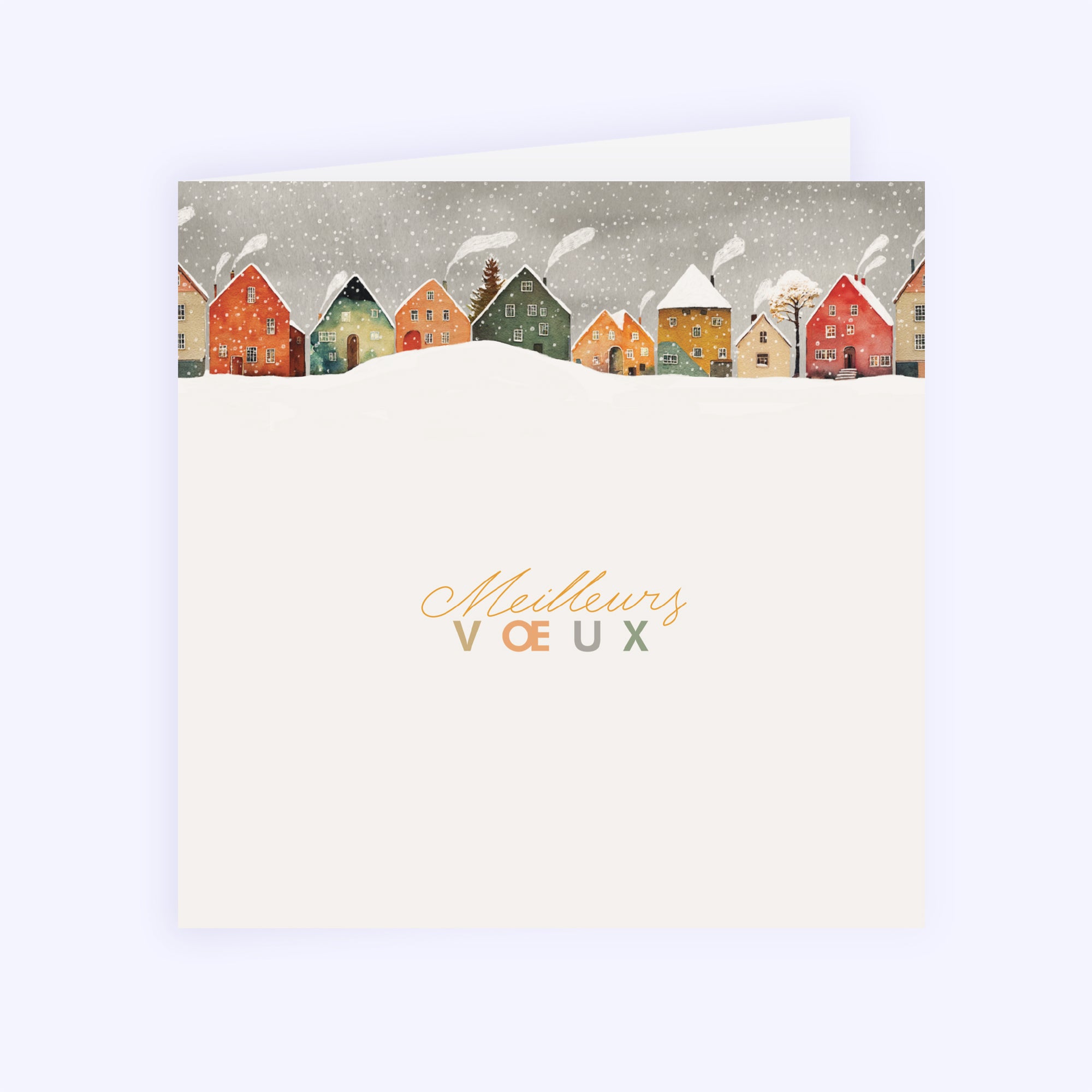 Neigeville | Vœux professionnels • Carte de voeux • Carré double photo N° 1