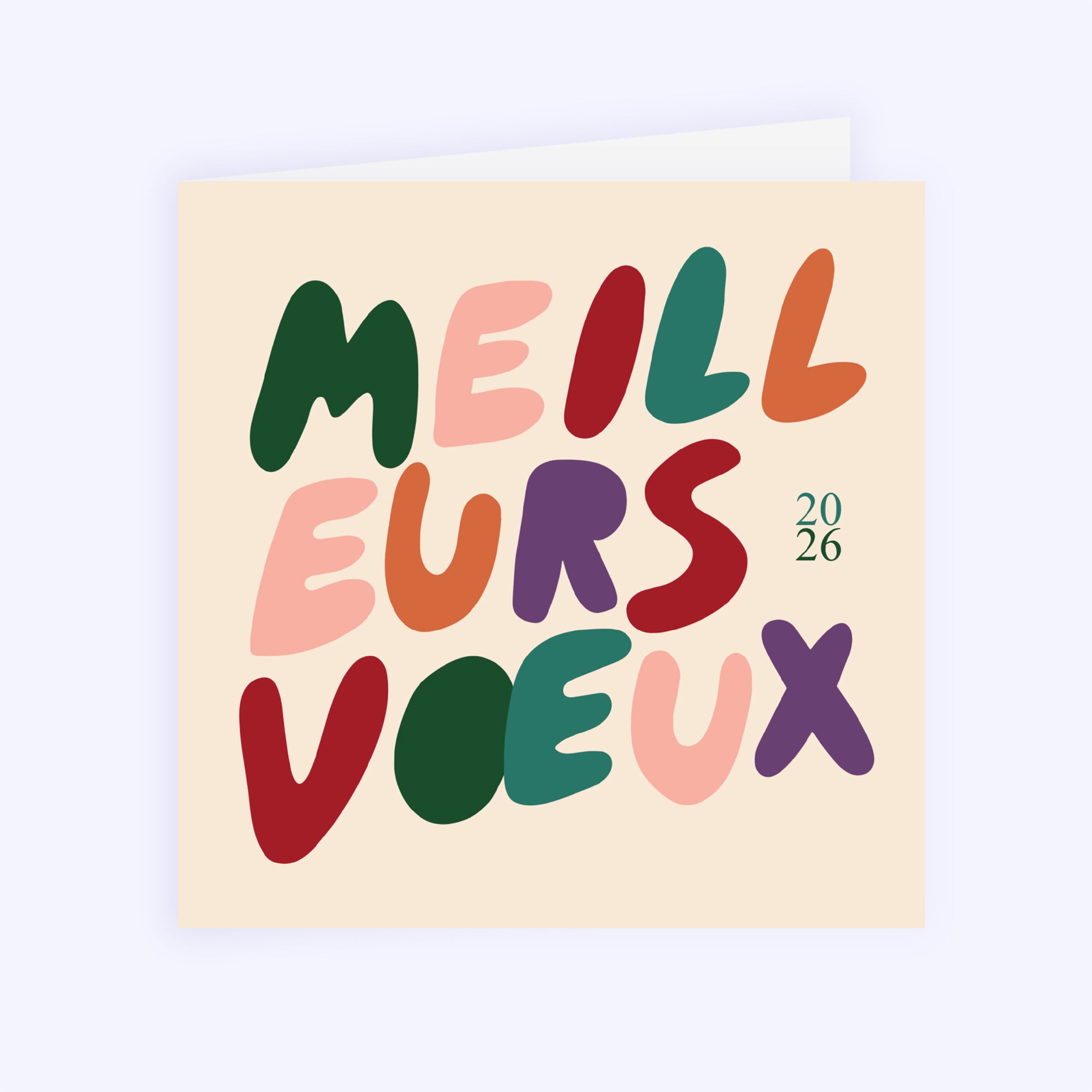Lettres & Couleurs | Vœux professionnels • Carte de voeux • Carré double photo N° 1