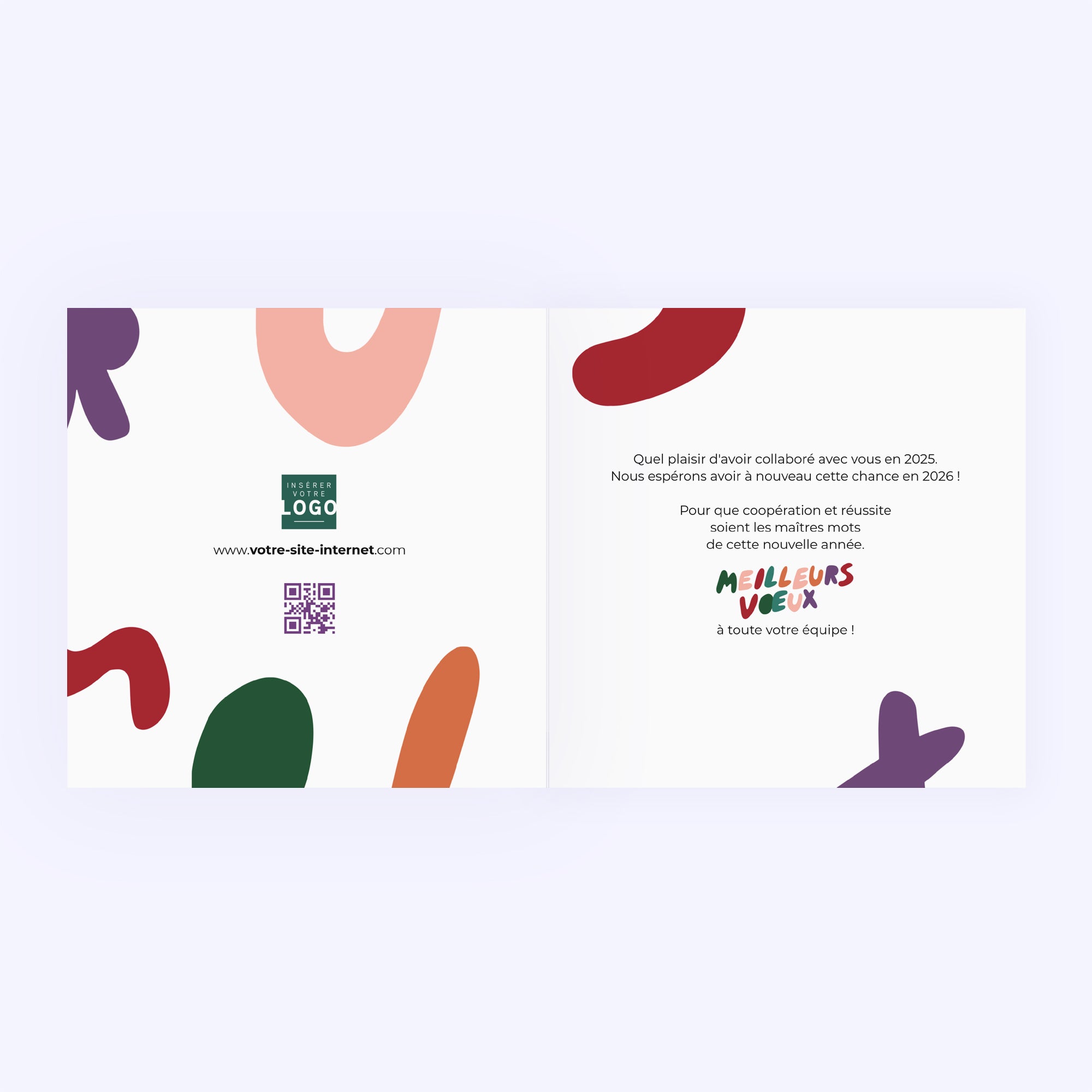 Lettres & Couleurs | Vœux professionnels • Carte de voeux • Carré double photo N° 2