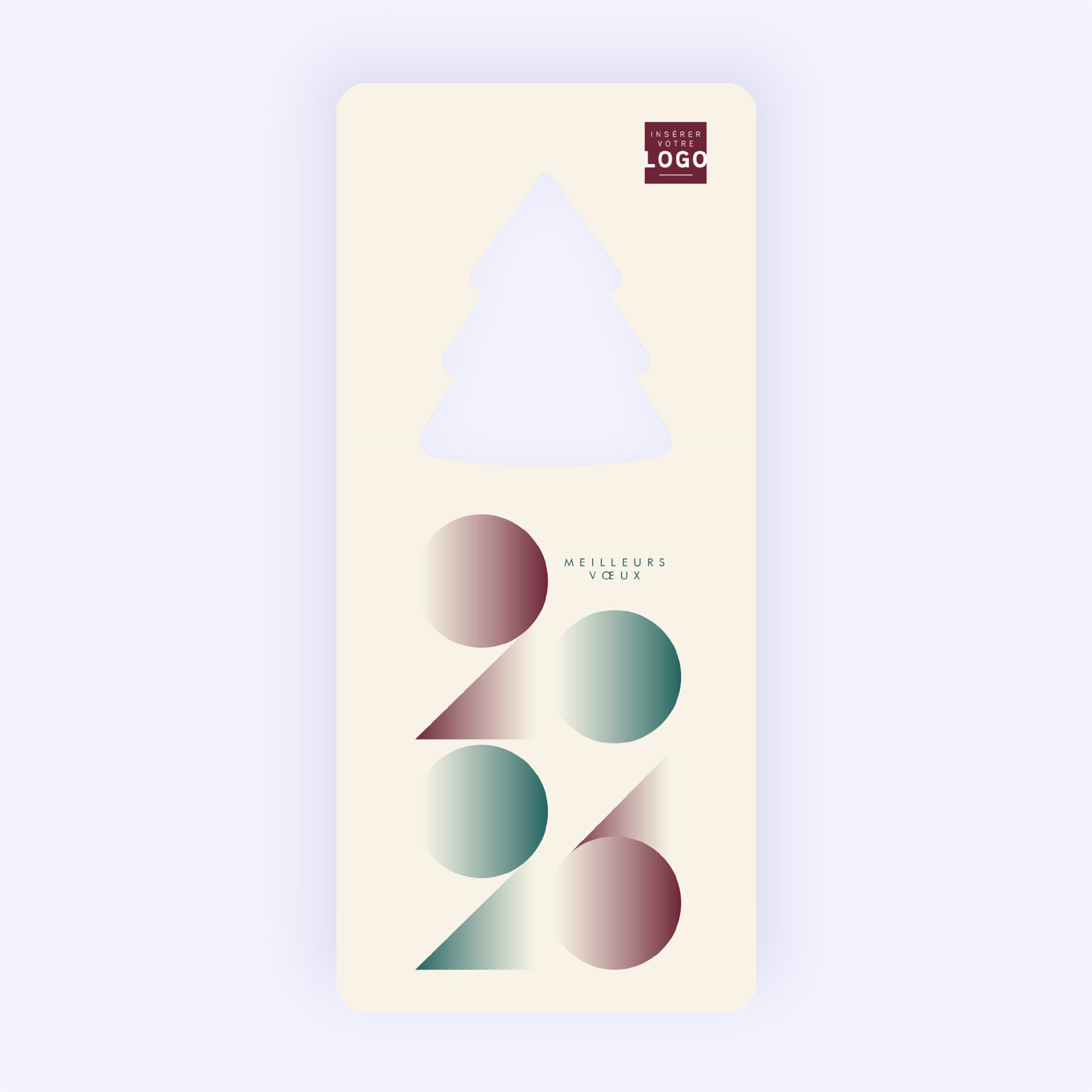 Millésime en Formes | Vœux professionnels • Carte de voeux • Vertical sapin photo N° 1