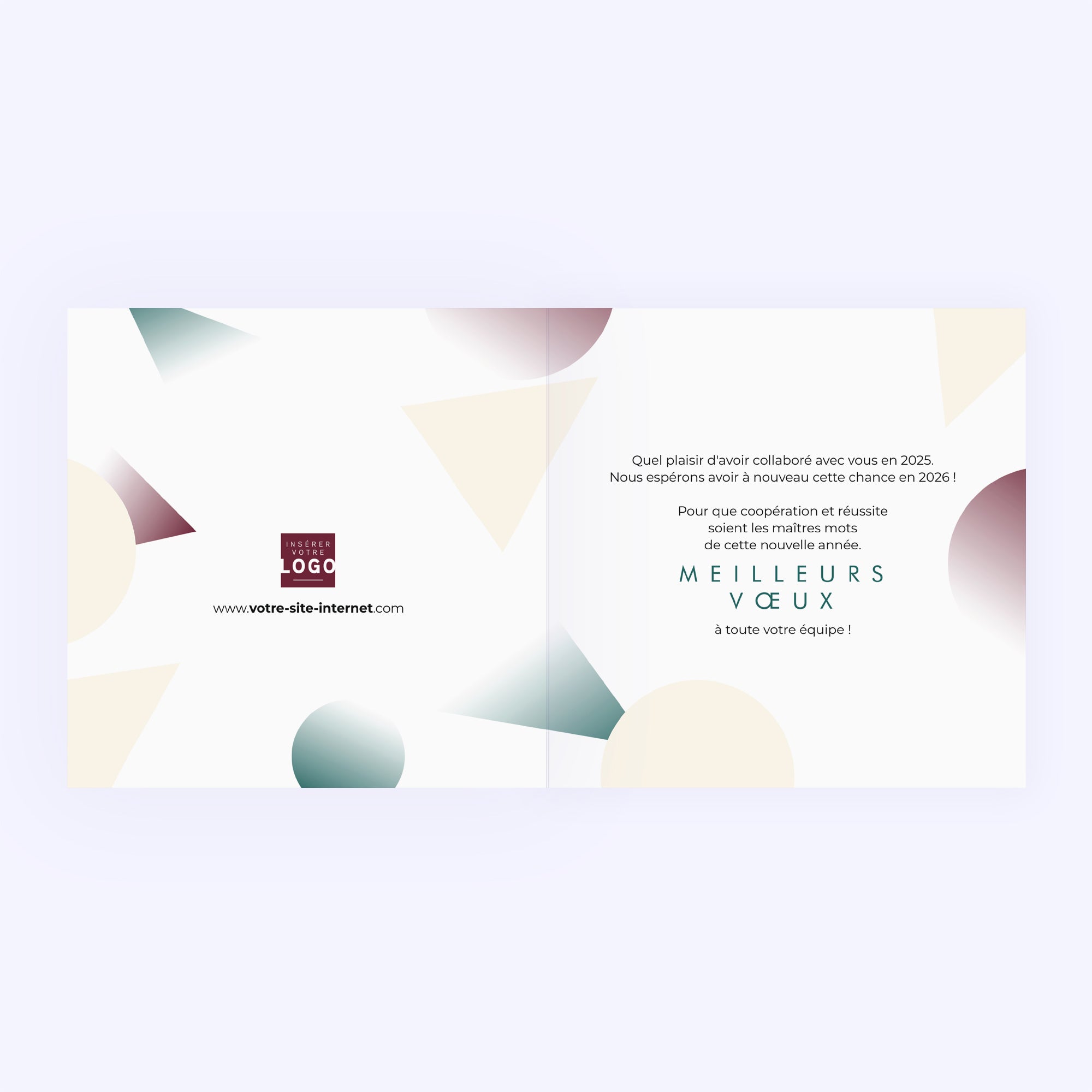 Millésime en Formes | Vœux professionnels • Carte de voeux • Carré double photo N° 2