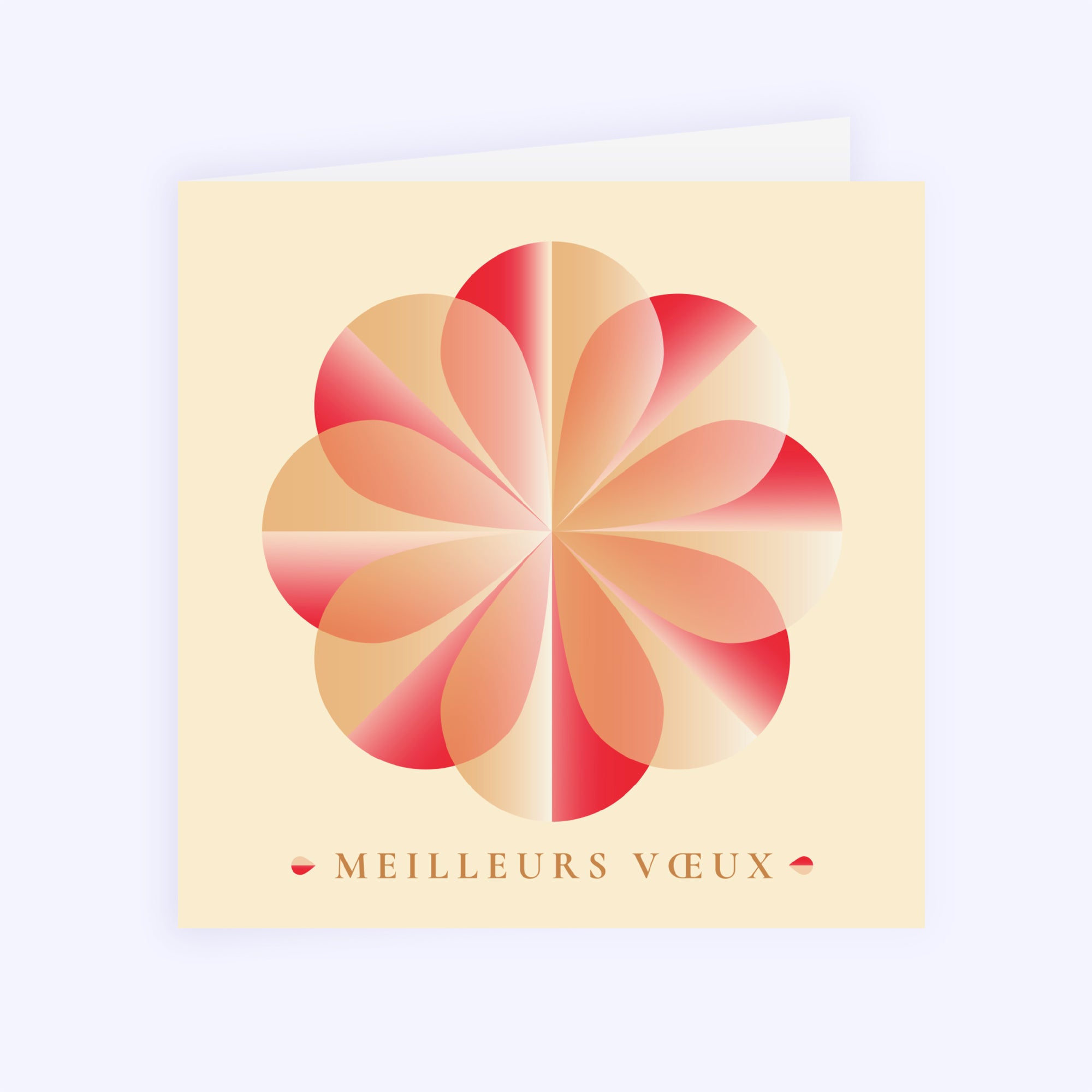 Géométrie Florale | Vœux professionnels • Carte de voeux • Carré double photo N° 1