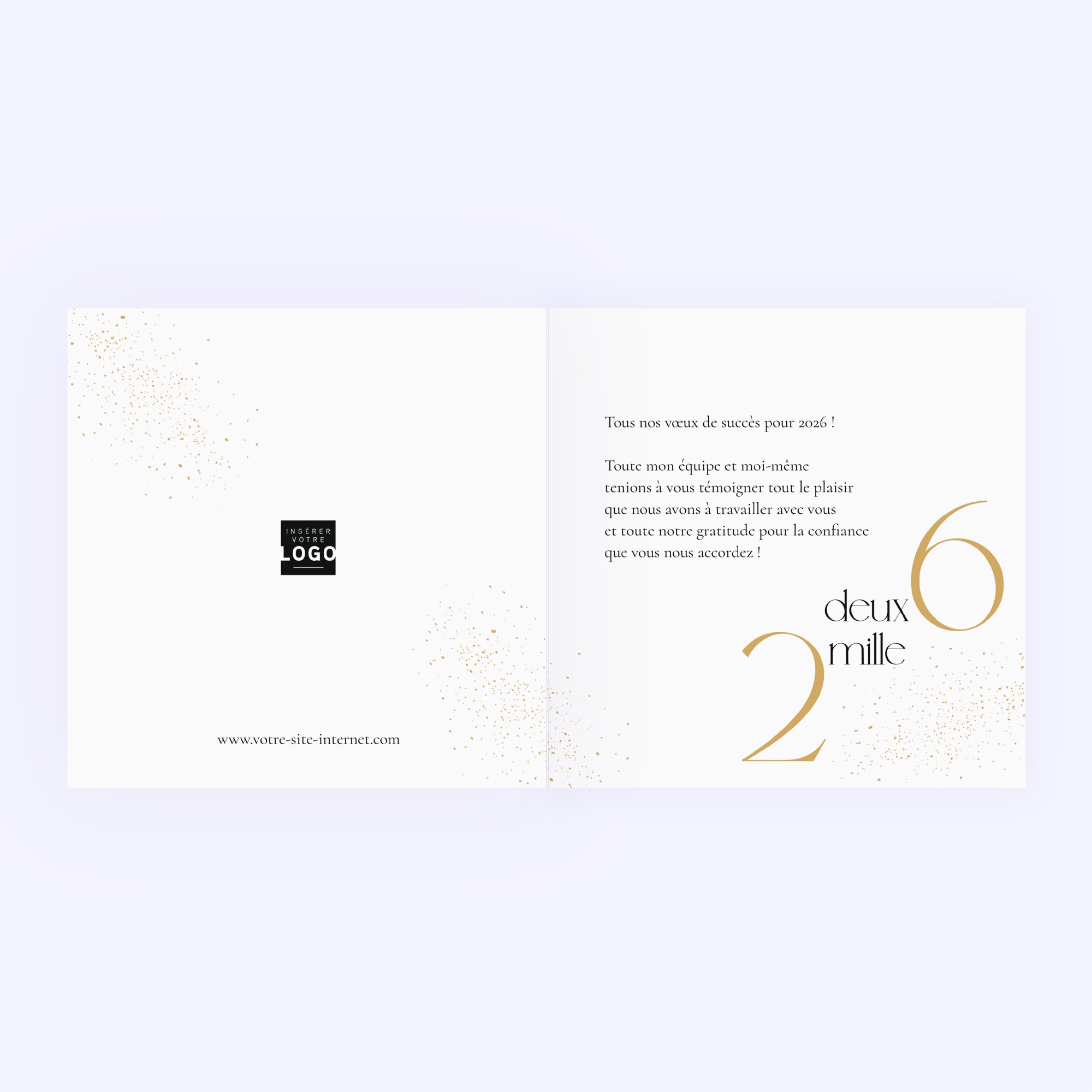Pigments d’Or | Vœux professionnels • Carte de voeux dorure • Carré double photo N° 2