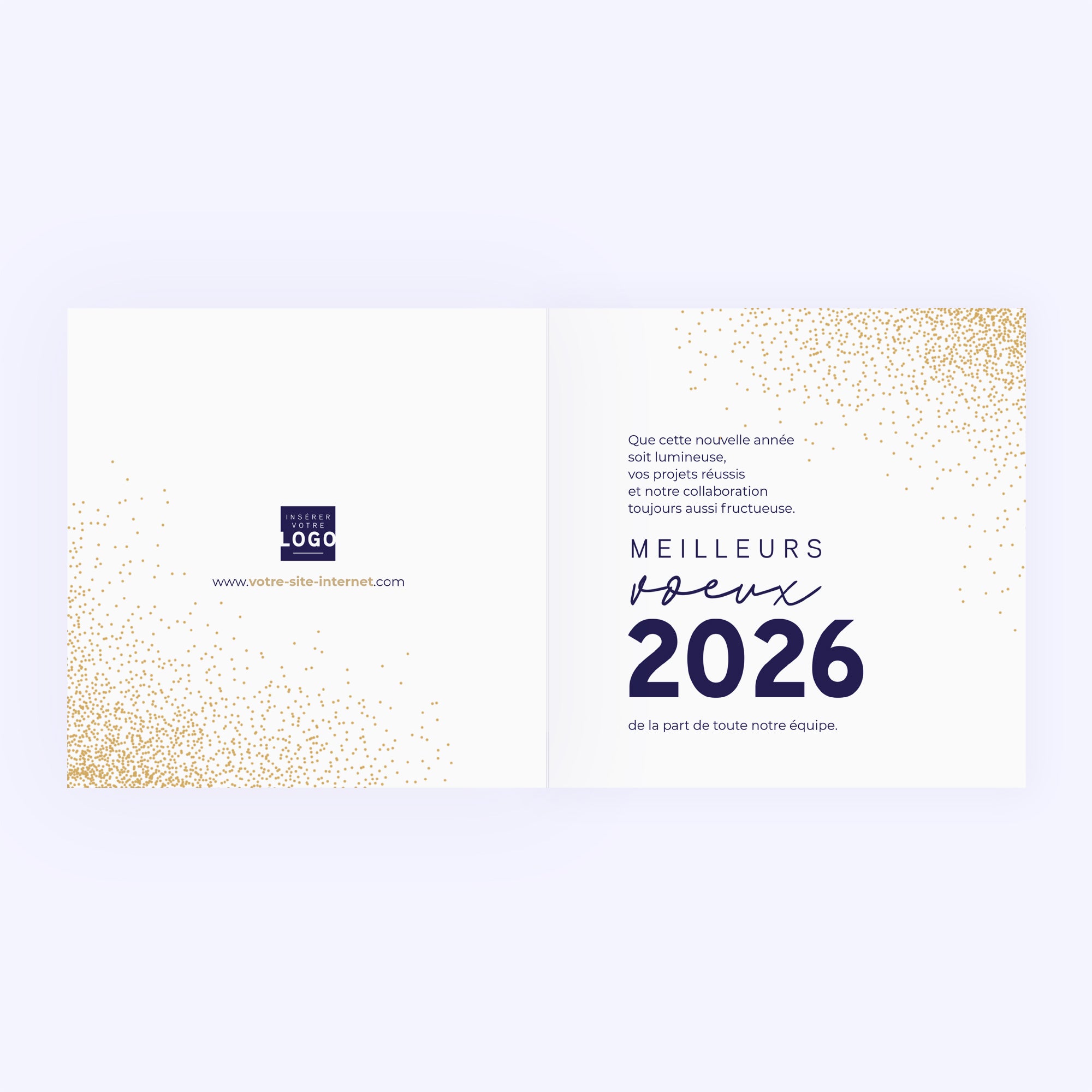 Paillettes d’Or 2026 | Vœux professionnels • Carte de voeux dorure • Carré double photo N° 2