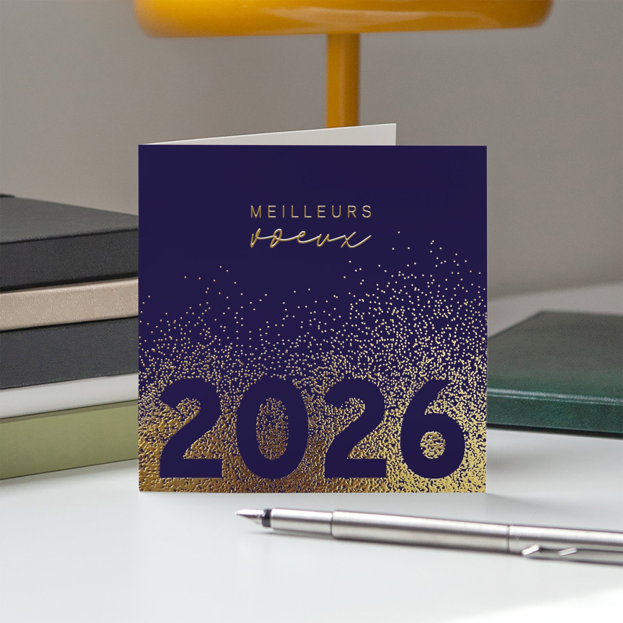 Paillettes d’Or 2026 | Vœux professionnels • Carte de voeux dorure • Carré double photo N° 5