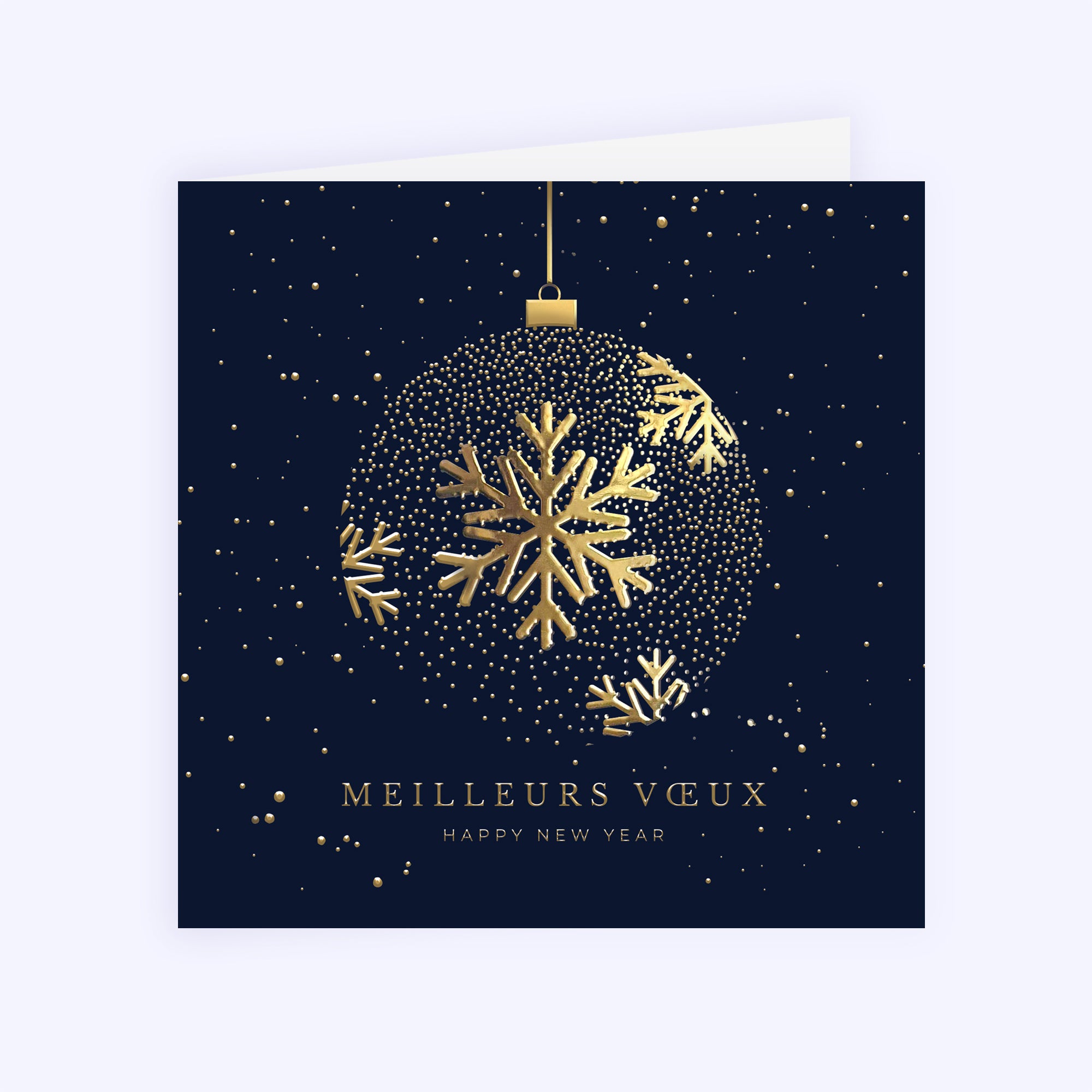 L’Éclat de Noël | Vœux professionnels • Carte de voeux dorure • Carré double photo N° 1
