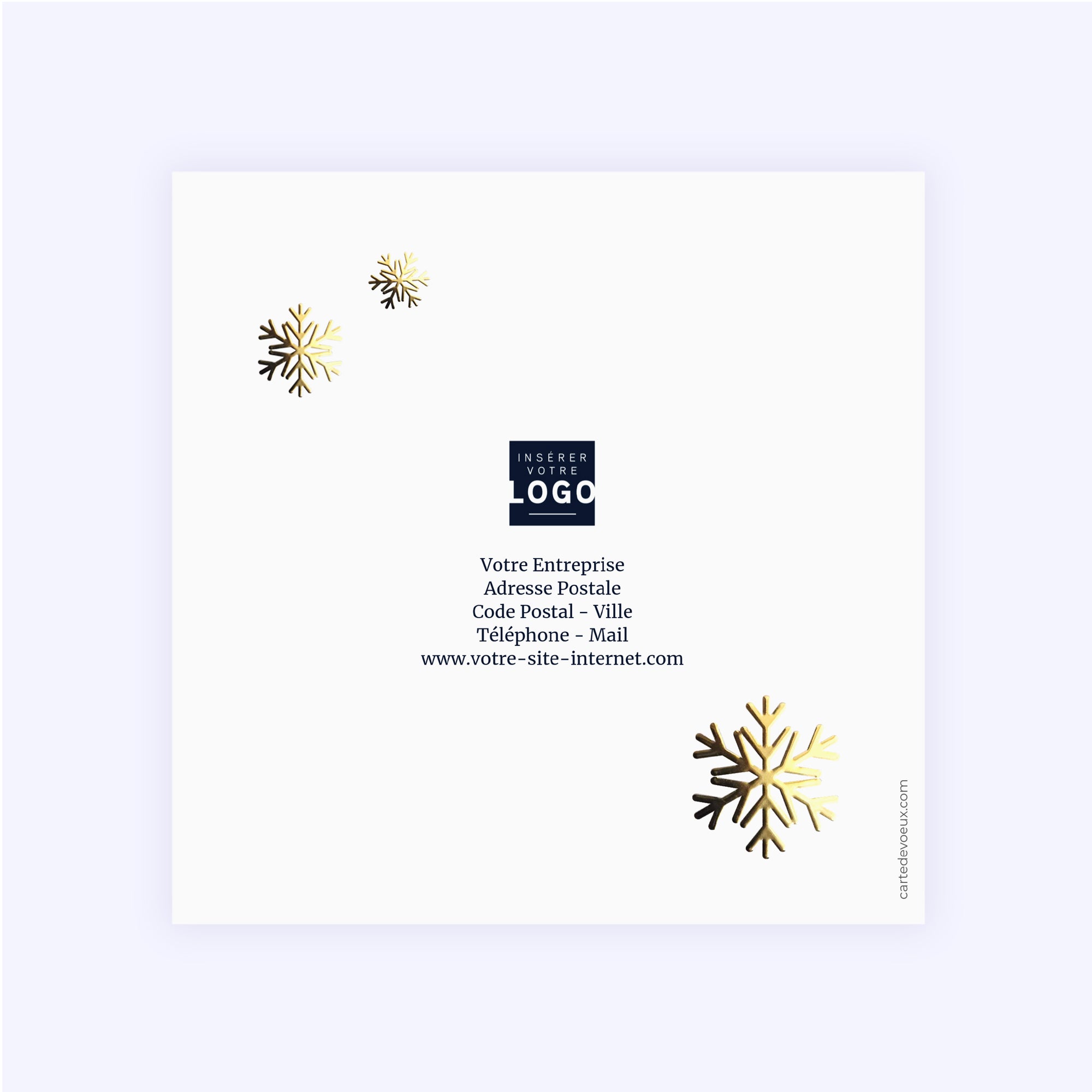 L’Éclat de Noël | Vœux professionnels • Carte de voeux dorure • Carré double photo N° 3