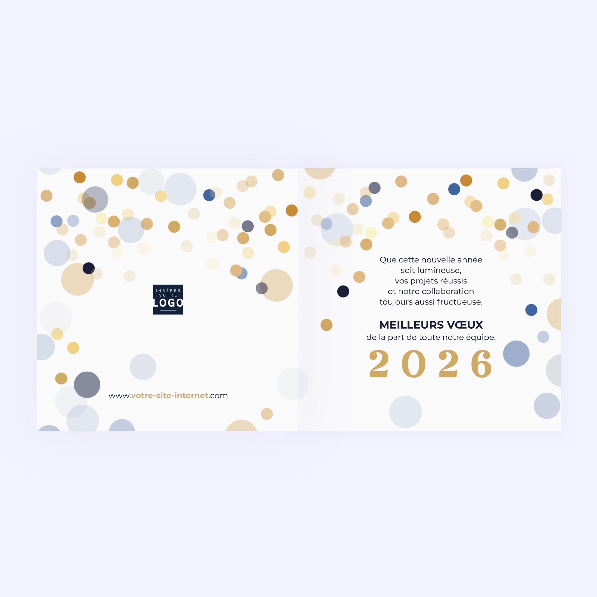 Prestige en Or | Vœux professionnels • Carte de voeux dorure • Carré double photo N° 2