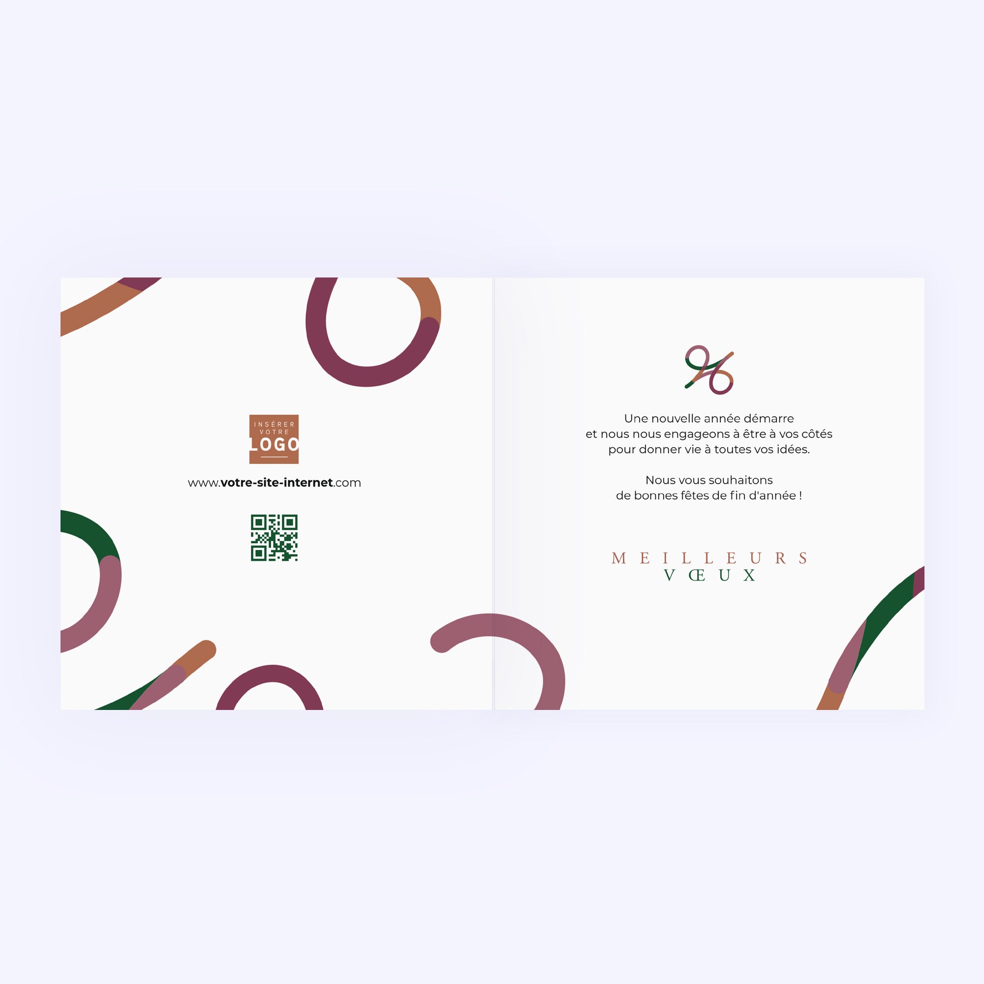 Courbe Continue | Vœux professionnels • Carte de voeux • Carré double photo N° 2
