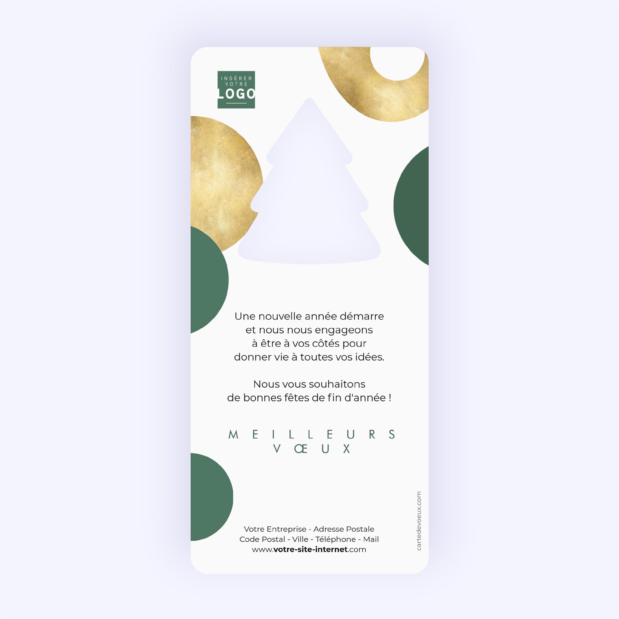 Golden numbers | Vœux professionnels • Carte de voeux • Vertical sapin photo N° 2