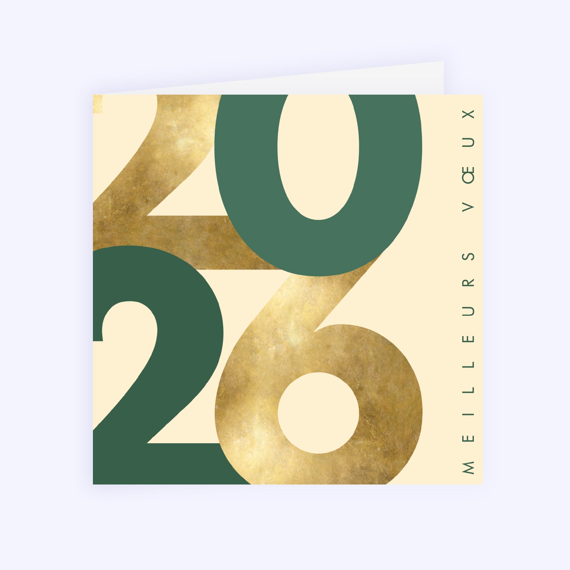 Golden numbers | Vœux professionnels • Carte de voeux • Carré double photo N° 1