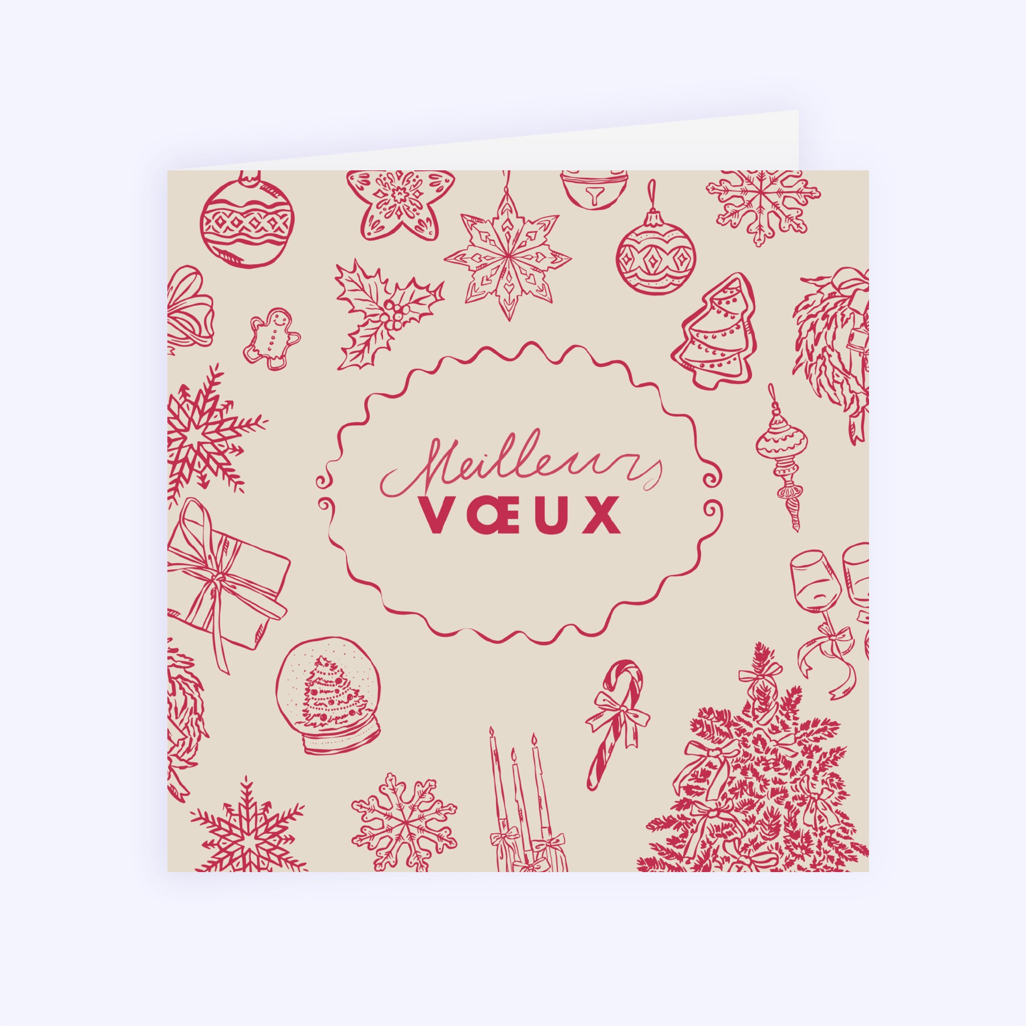 La magie de Noël | Vœux professionnels • Carte de voeux • Carré double photo N° 1