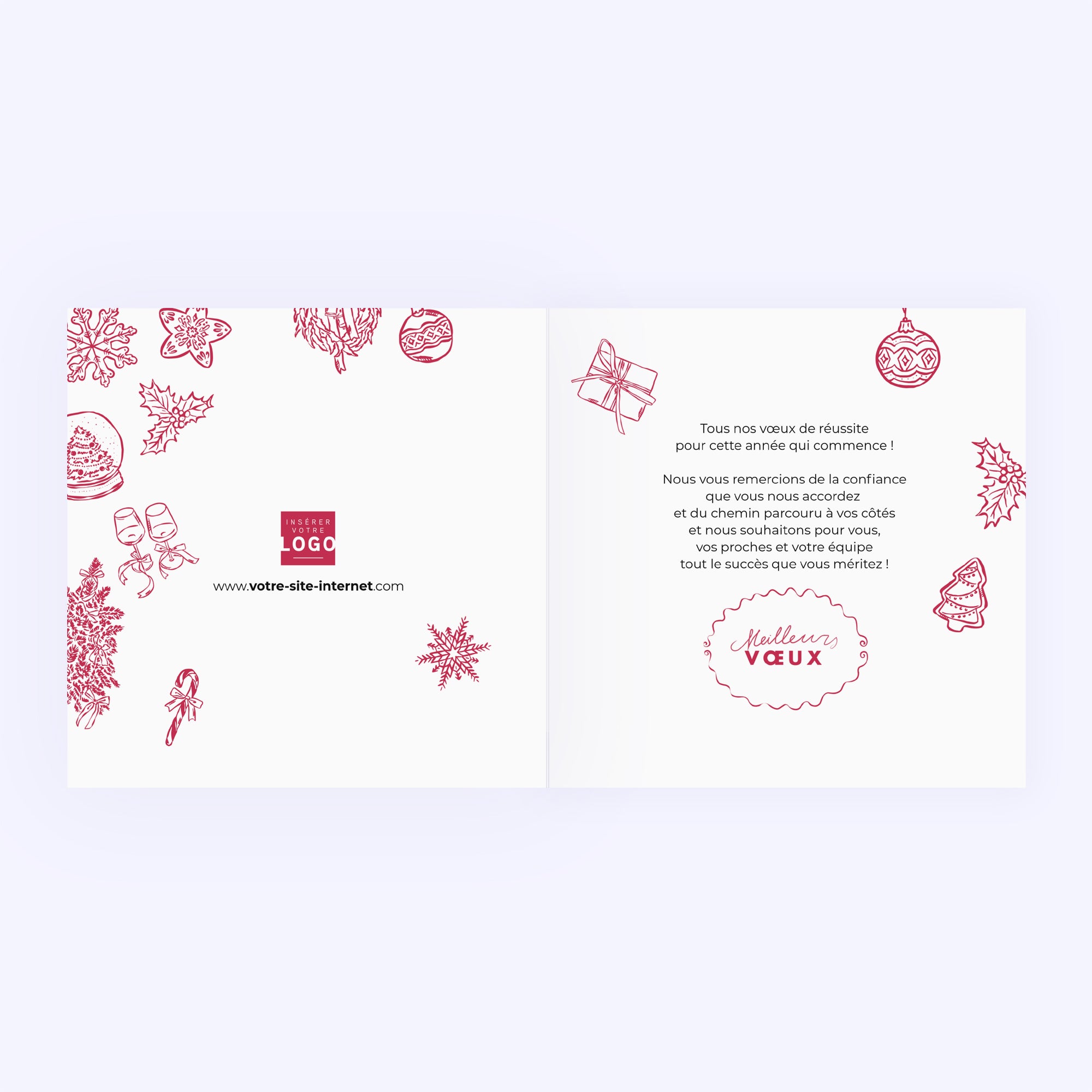 La magie de Noël | Vœux professionnels • Carte de voeux • Carré double photo N° 2