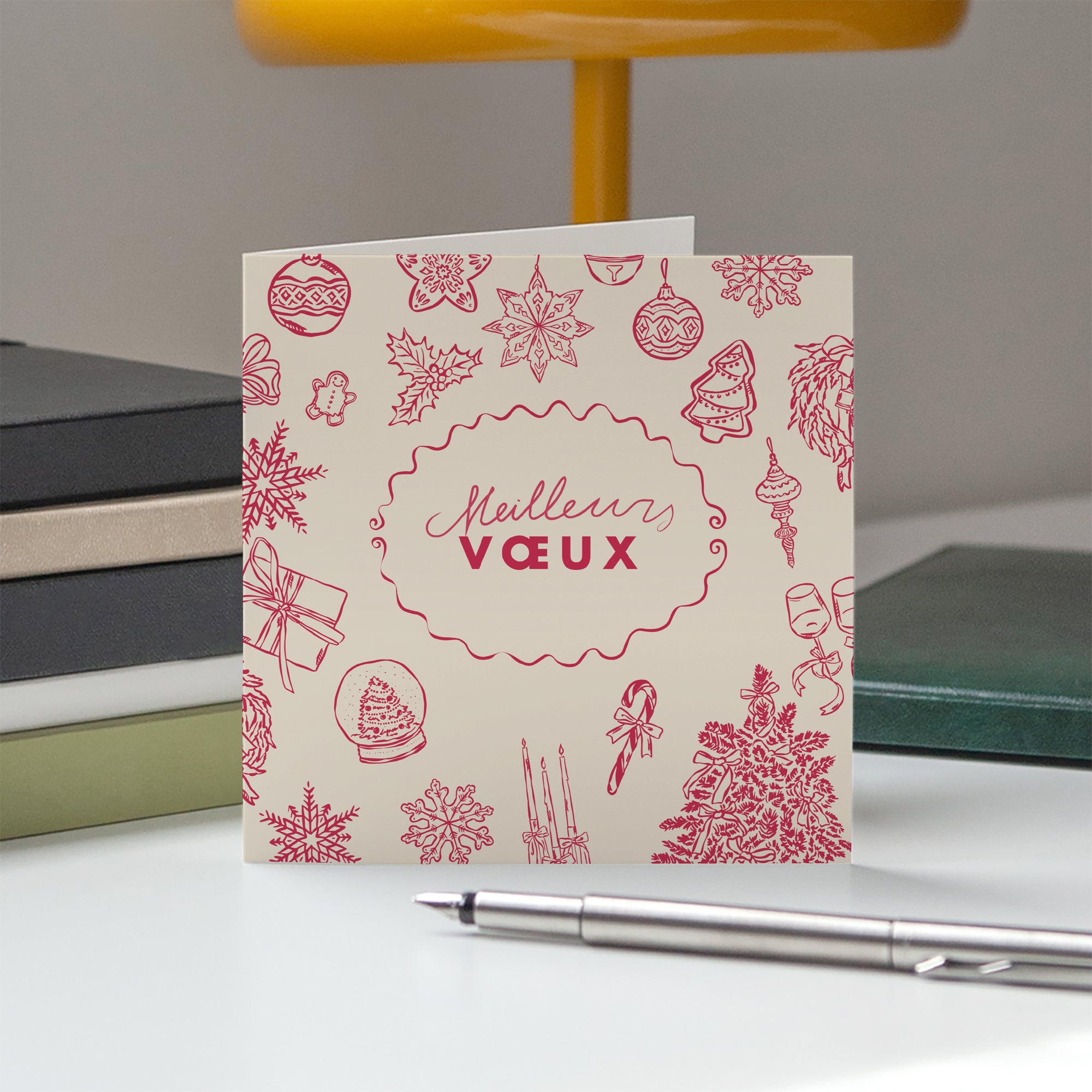 La magie de Noël | Vœux professionnels • Carte de voeux • Carré double photo N° 5