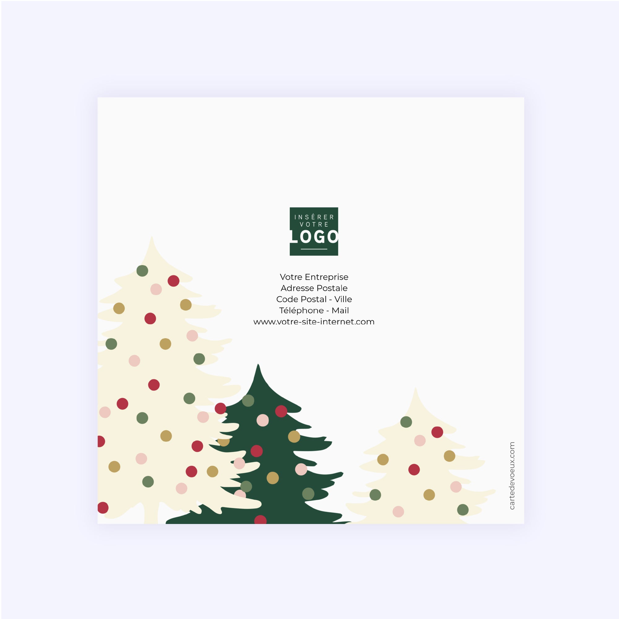 La danse des sapins | Vœux professionnels • Carte de voeux dorure • Carré double photo N° 3