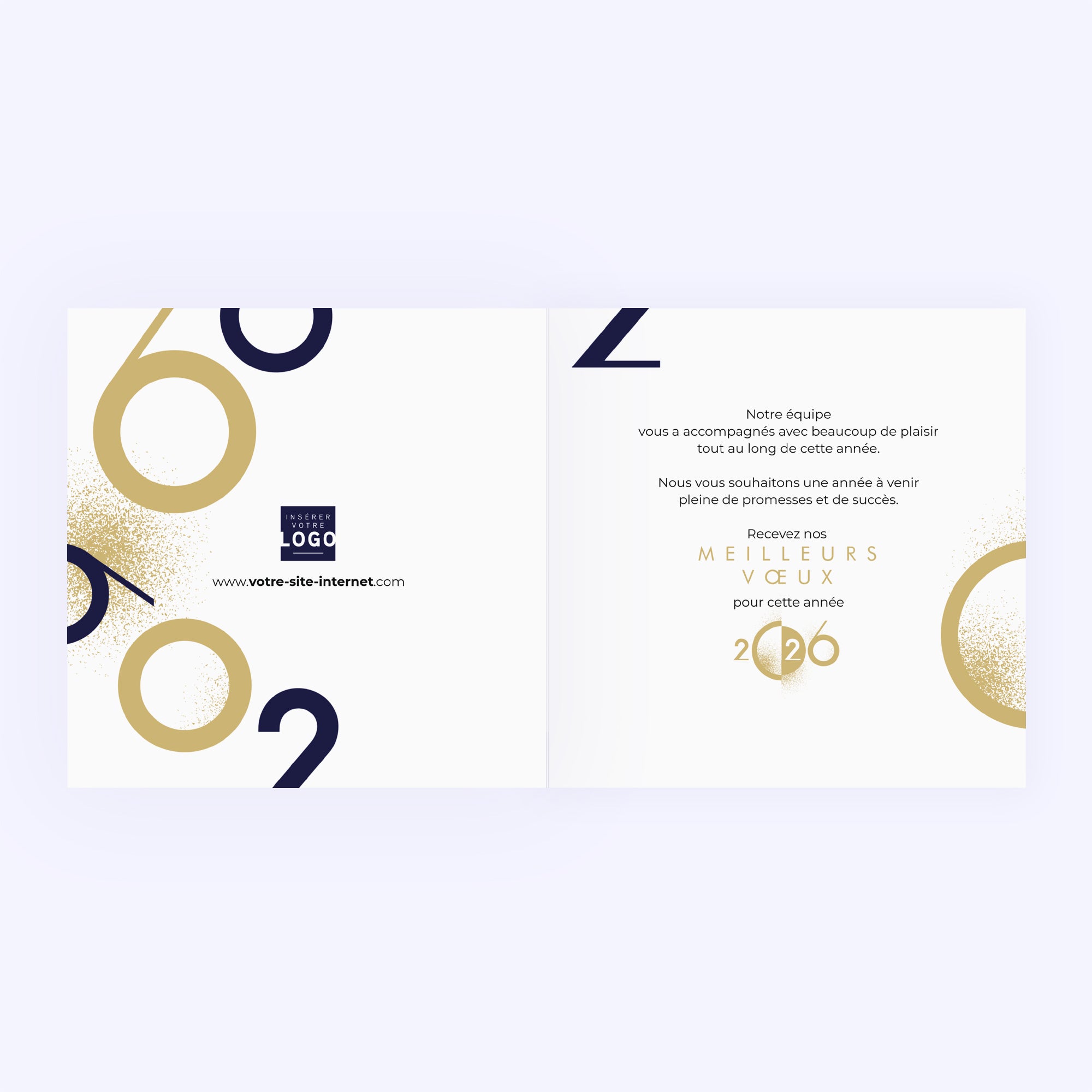 Sable d'Or | Vœux professionnels • Carte de voeux dorure • Carré double photo N° 2